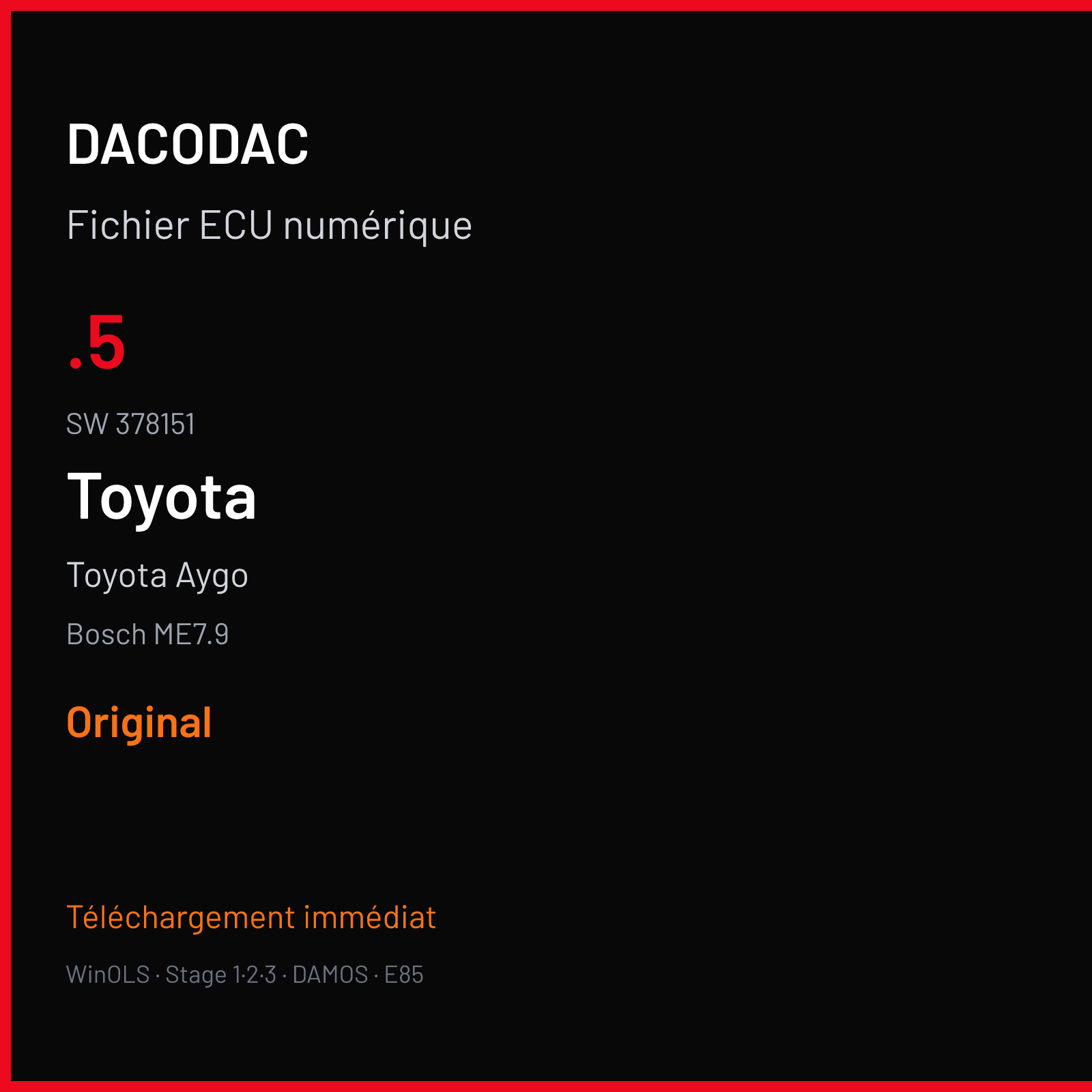 Toyota Aygo (2006) — Bosch ME7.9 — .5 · 378151 — Original