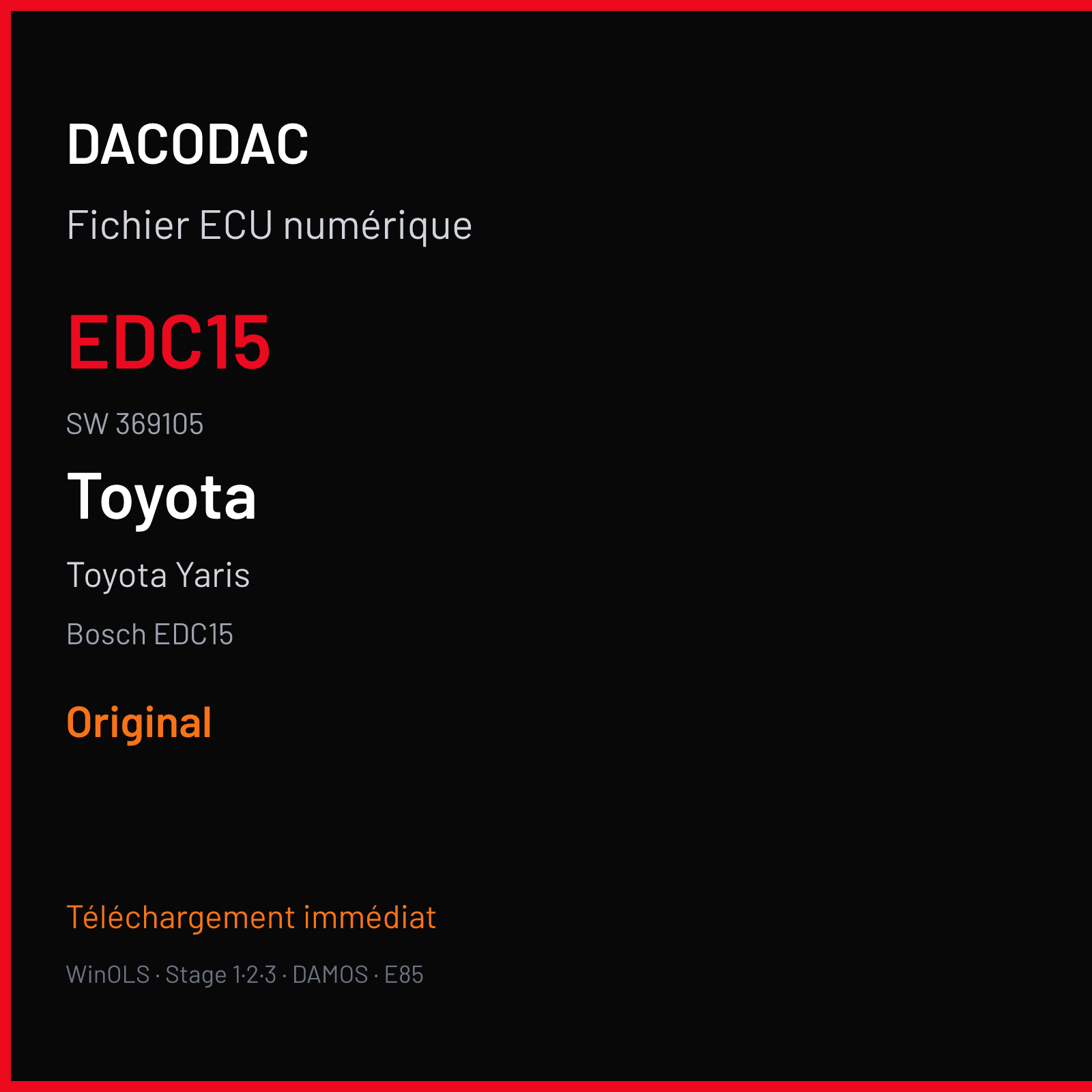 Toyota Yaris (2004) — Bosch EDC15 — EDC15 · 369105 — Original