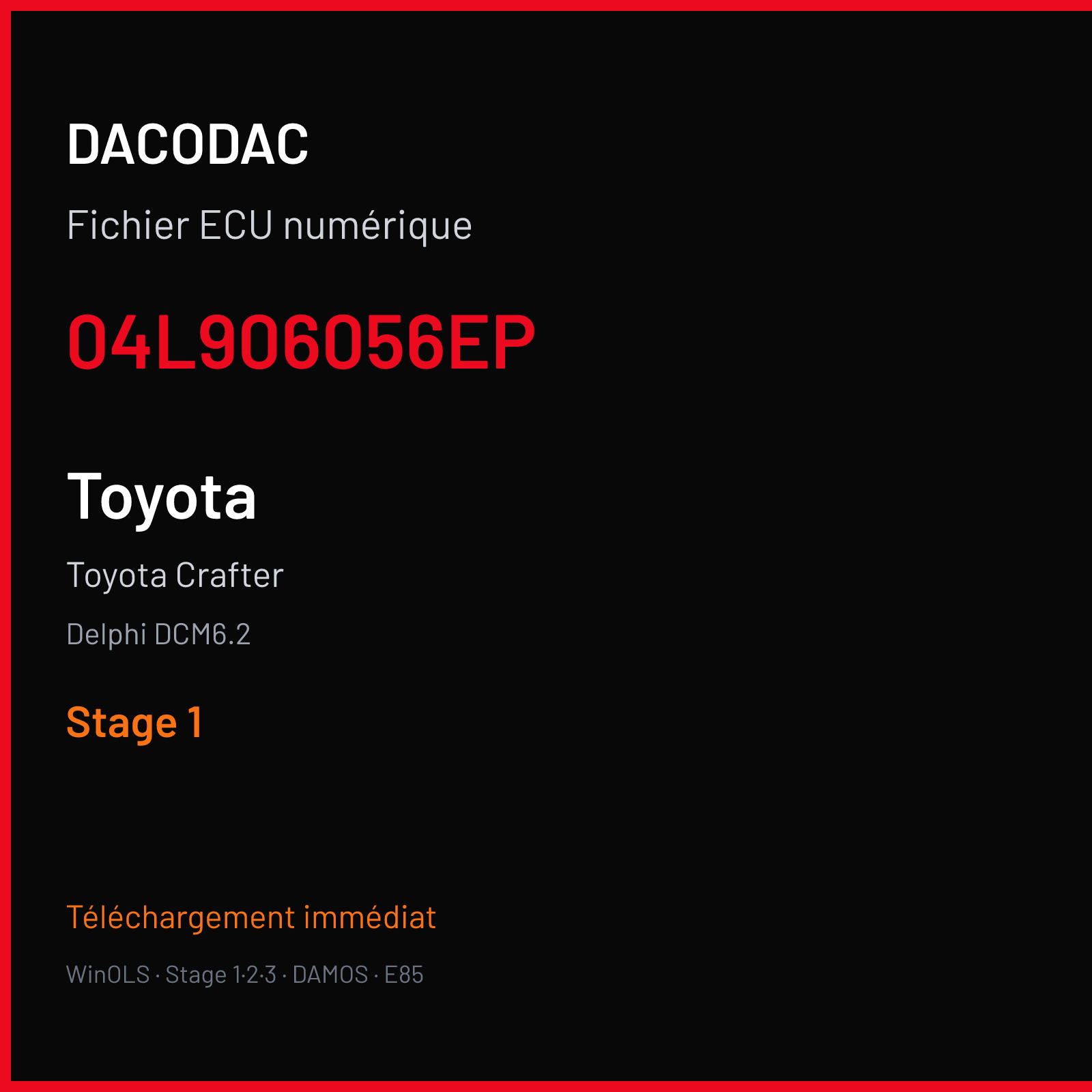 Toyota Crafter (2019) — Delphi DCM6.2 — 04L906056EP — Stage 1