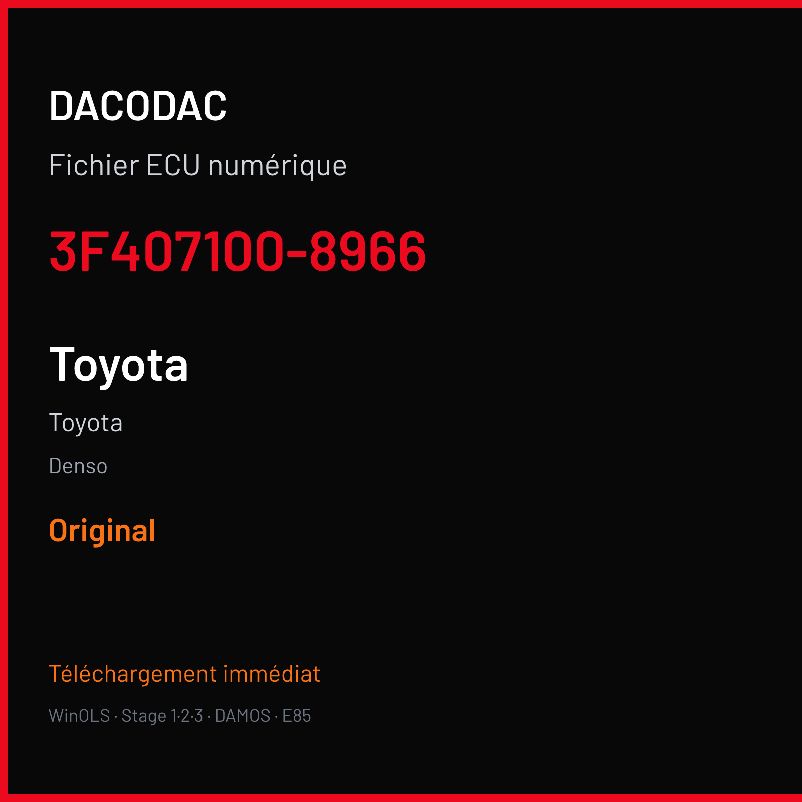Toyota (2018) — Denso — 3F407100-8966 — Original