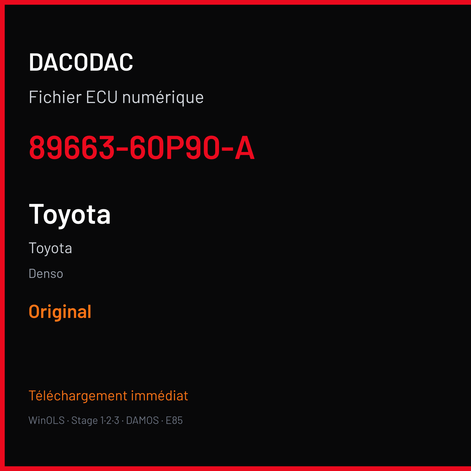 Toyota — Denso — 89663-60P90-A — Original