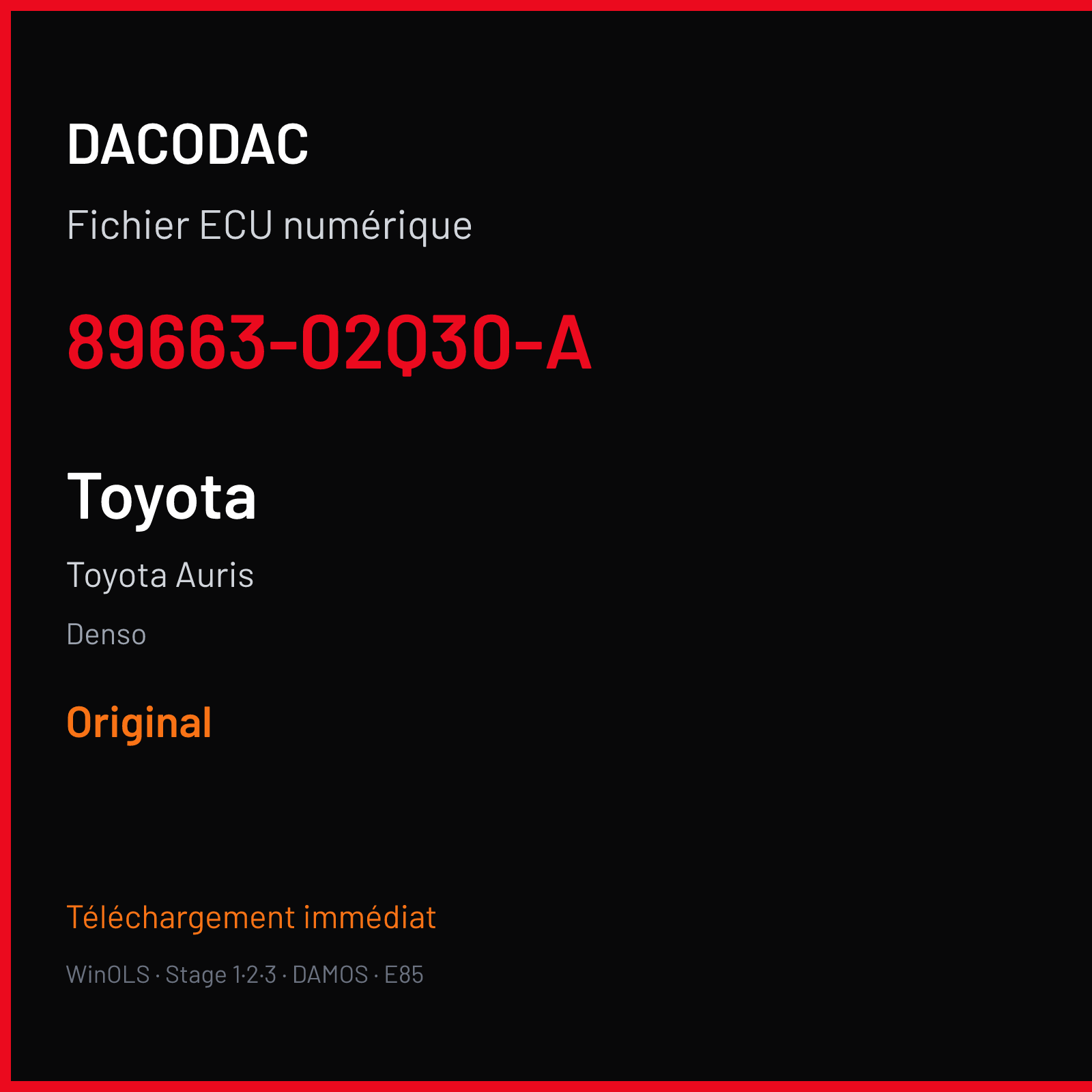Toyota Auris — Denso — 89663-02Q30-A — Original