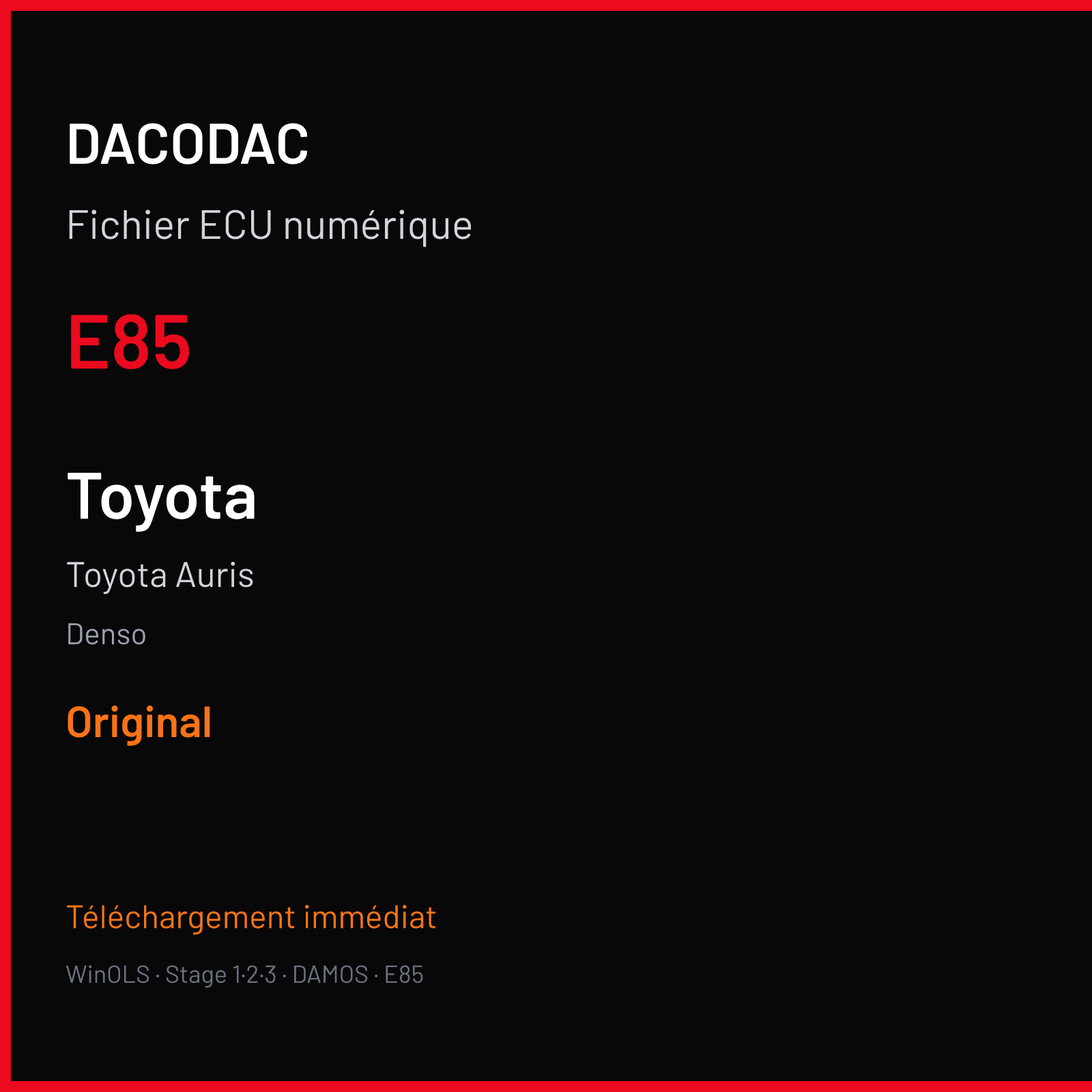 Toyota Auris (2012) — Denso — E85 — Original