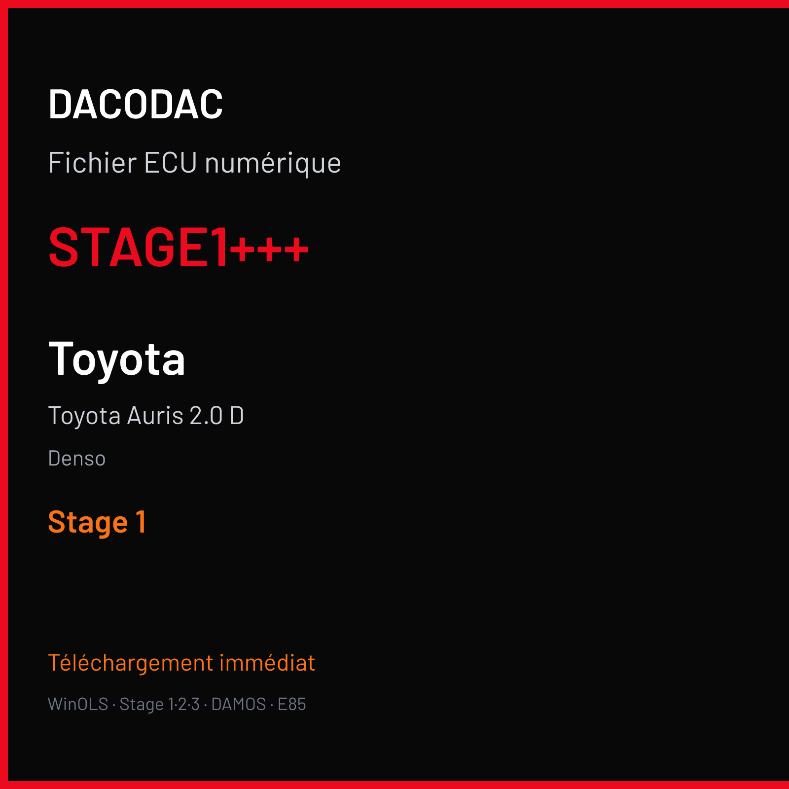Toyota Auris 2.0 D (2006) — Denso — STAGE1+++ — Stage 1