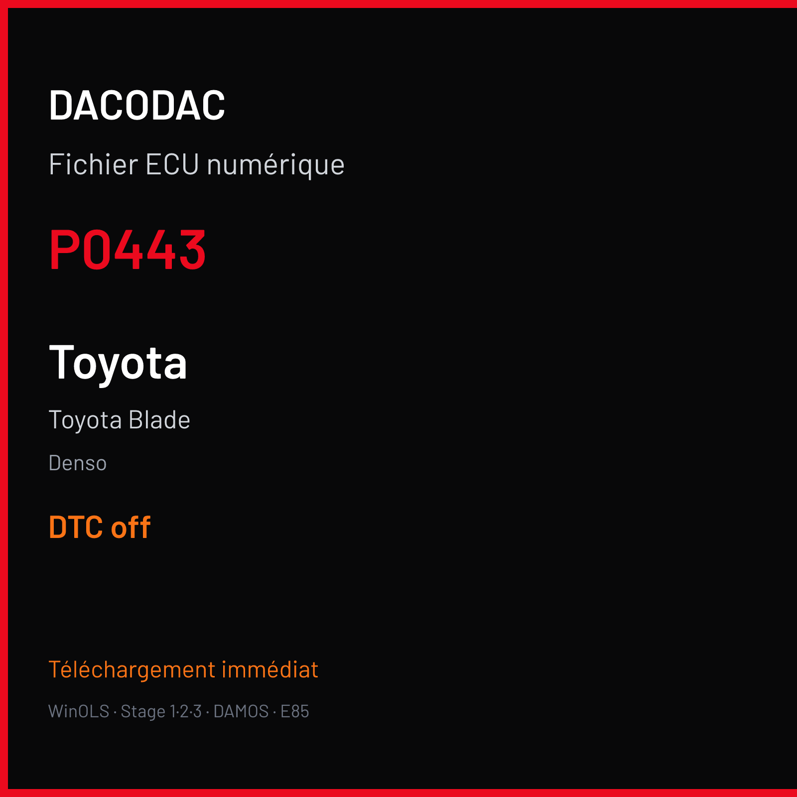 Toyota Blade (2005) — Denso — P0443 — DTC off