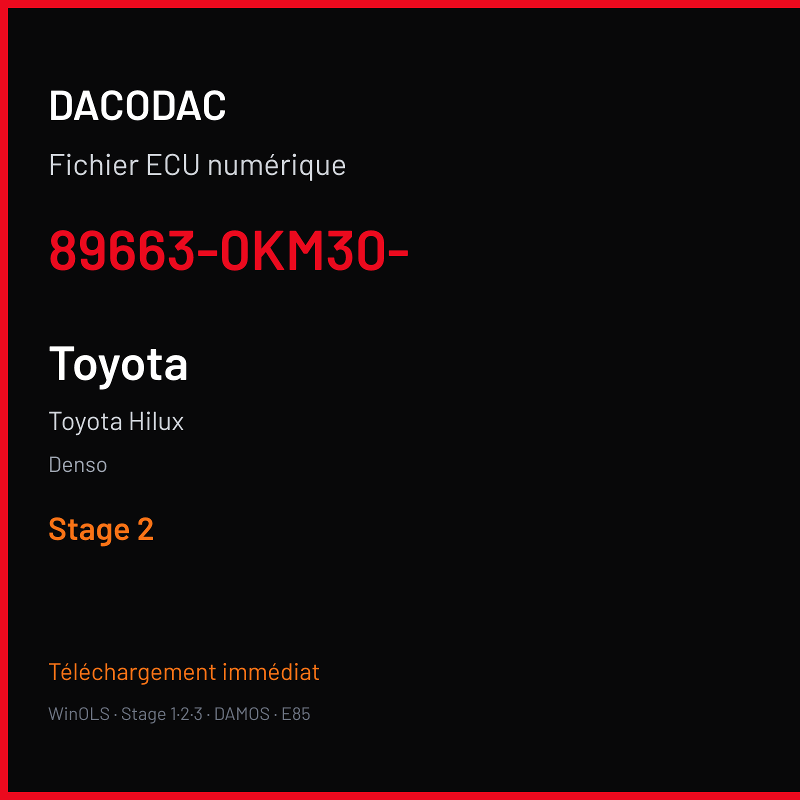 Toyota Hilux — Denso — 89663-0KM30- — Stage 2