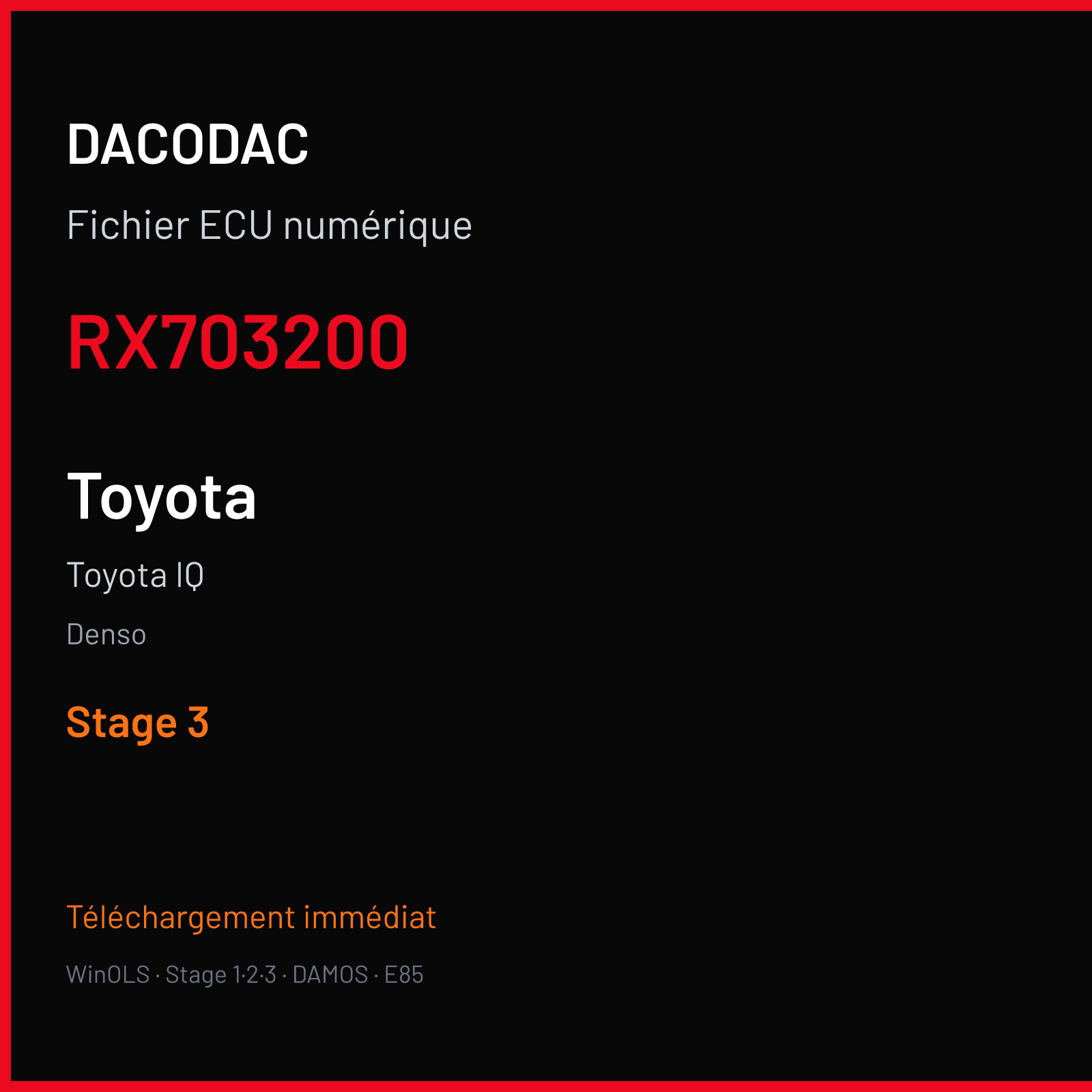 Toyota IQ — Denso — RX703200 — Stage 3
