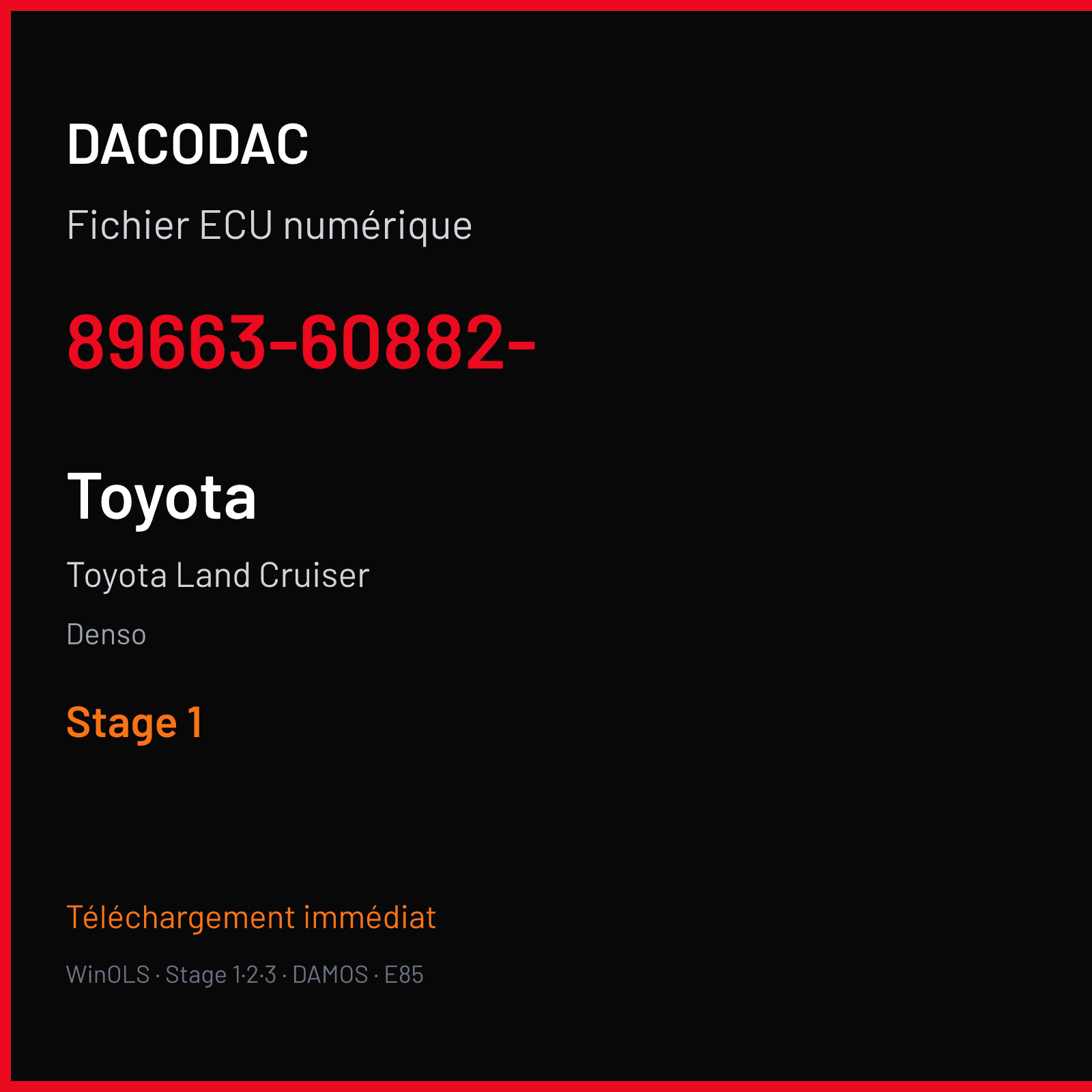 Toyota Land Cruiser (2009) — Denso — 89663-60882- — Stage 1