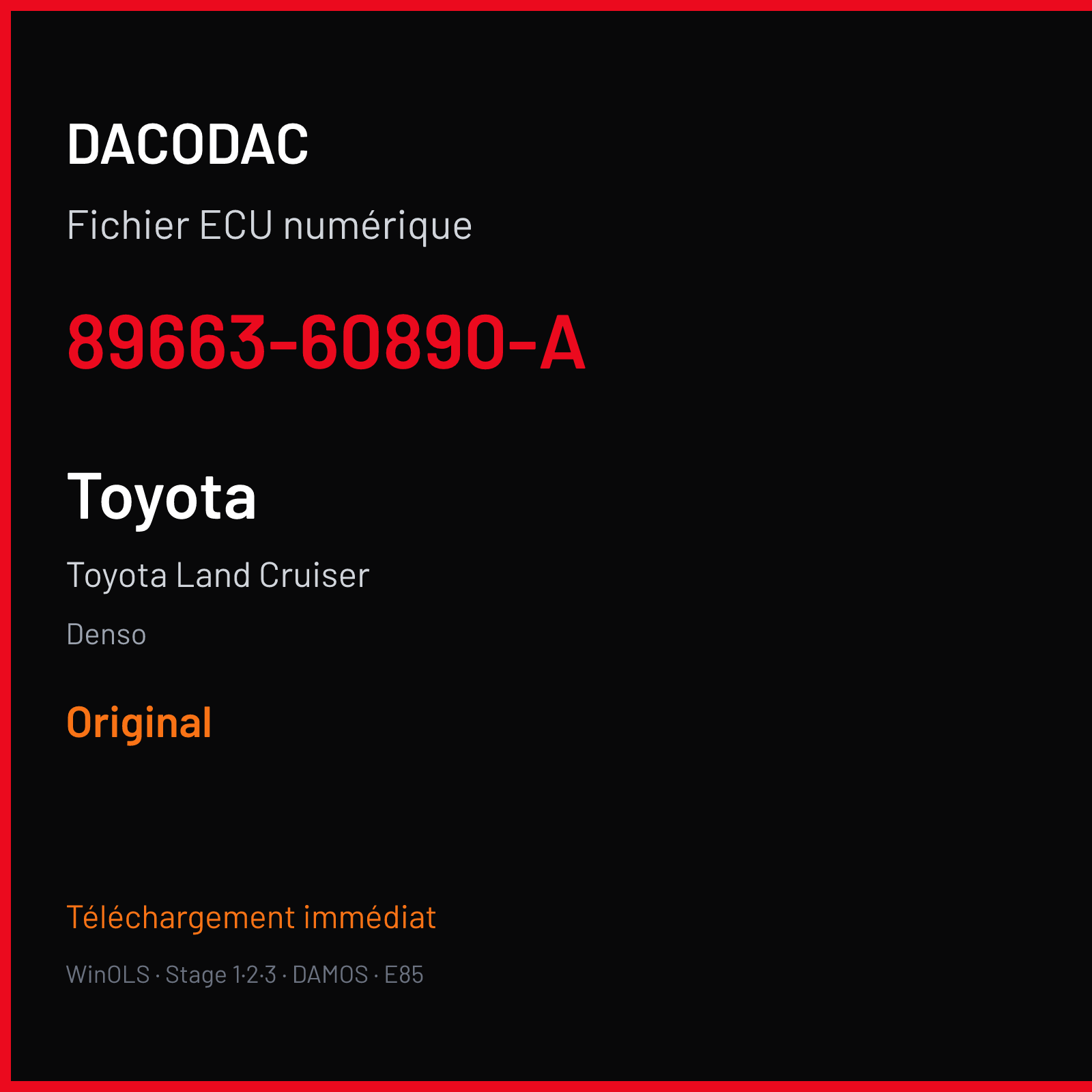 Toyota Land Cruiser (2007) — Denso — 89663-60890-A — Original