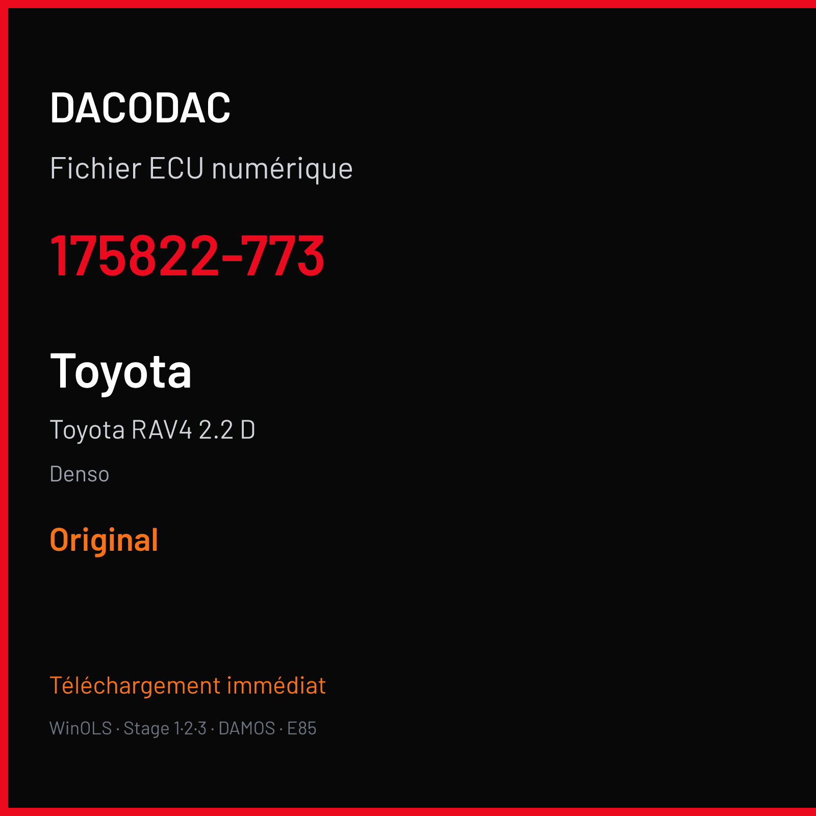 Toyota RAV4 2.2 D (2006) — Denso — 175822-773 — Original