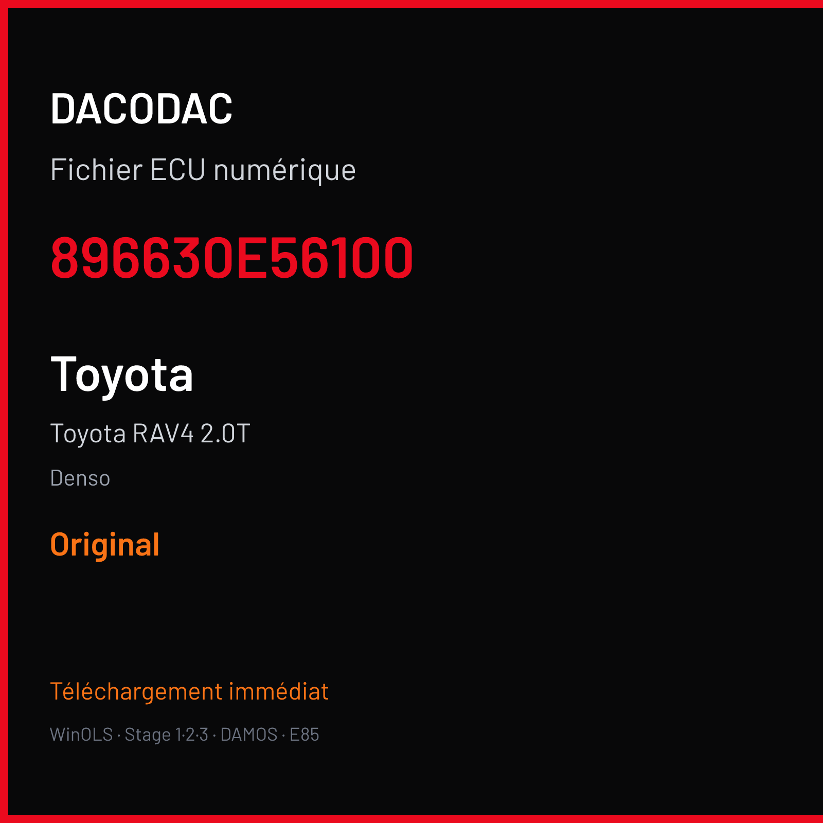 Toyota RAV4 2.0T (2012) — Denso — 896630E56100 — Original