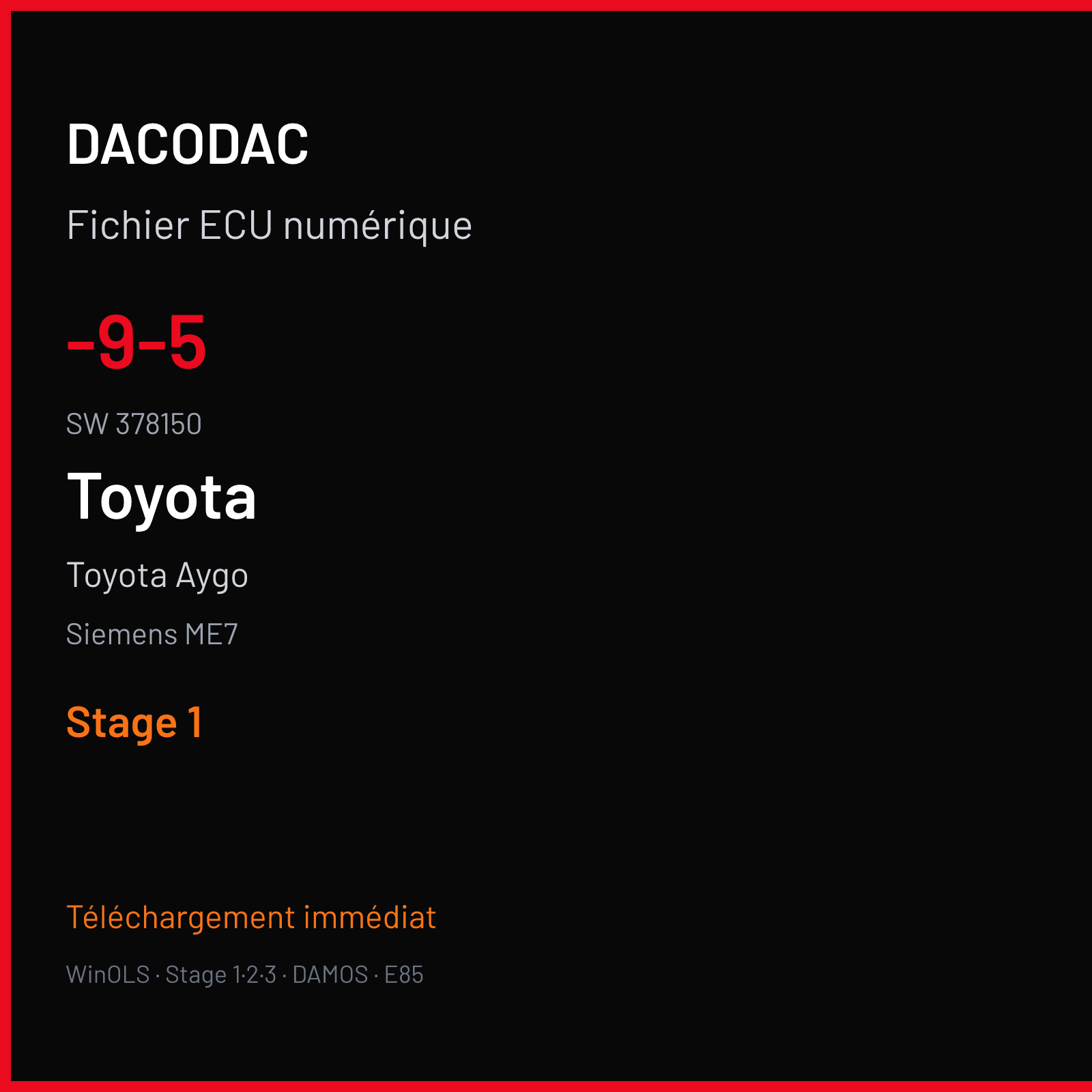 Toyota Aygo (2006) — Siemens ME7 — -9-5 · 378150 — Stage 1