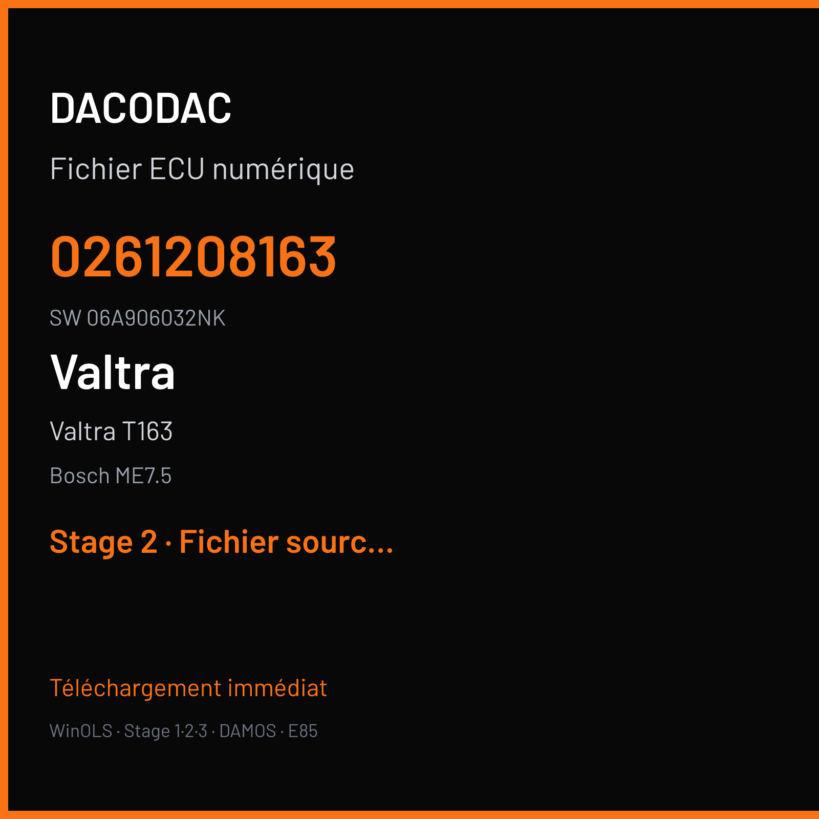 Valtra T163 — Bosch ME7.5 — 0261208163 · 06A906032NK · 367967 — Stage 2