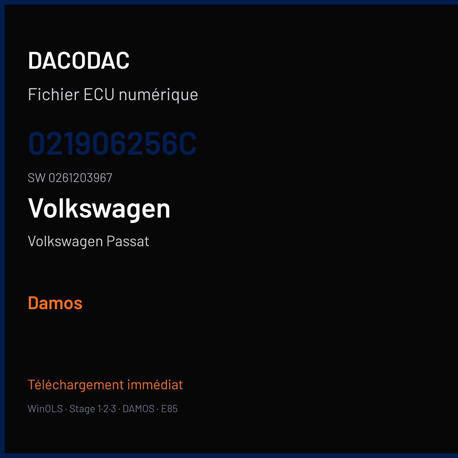 Volkswagen Passat — 021906256C · 0261203967 — Damos