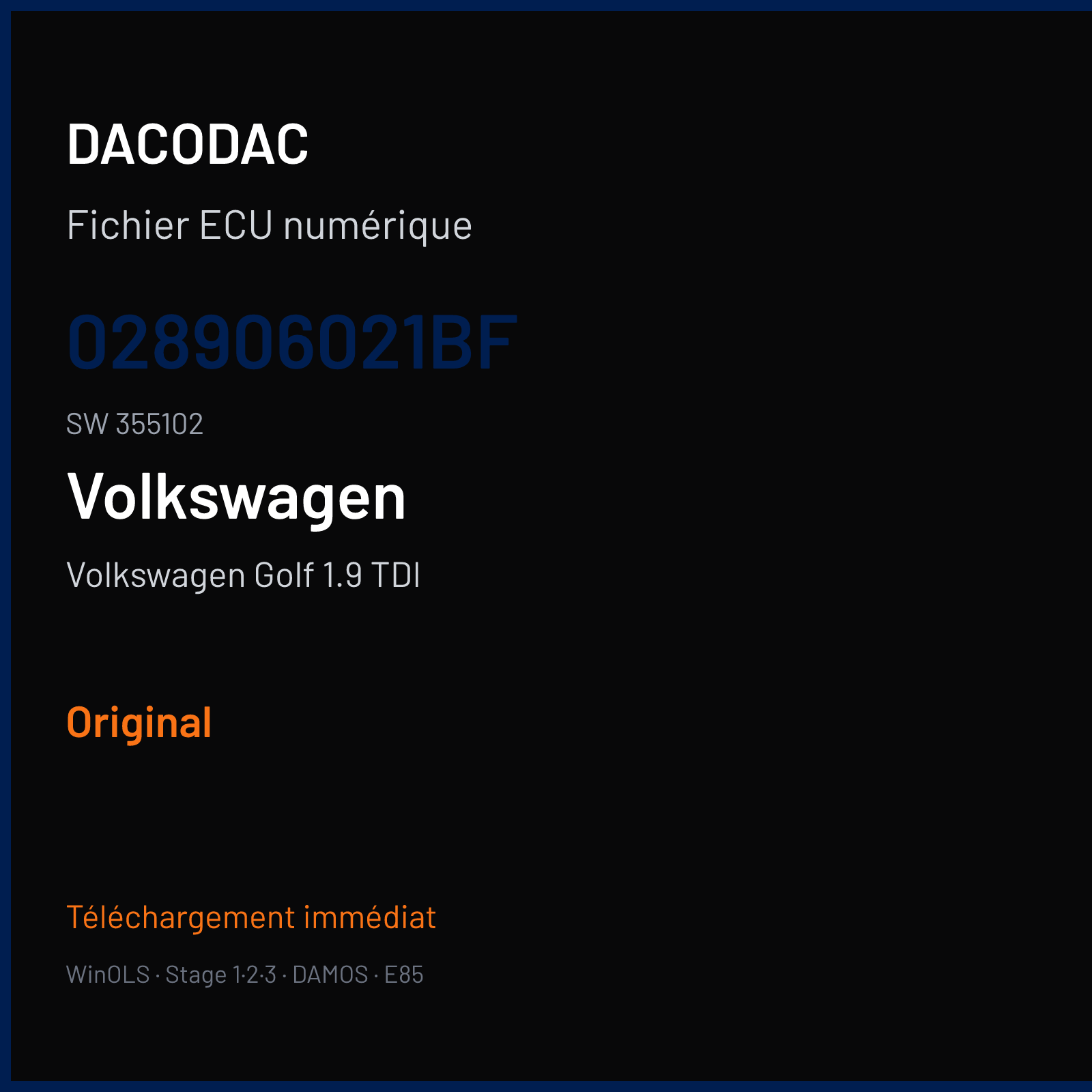 Volkswagen Golf 1.9 TDI — 028906021BF · 355102 — Original