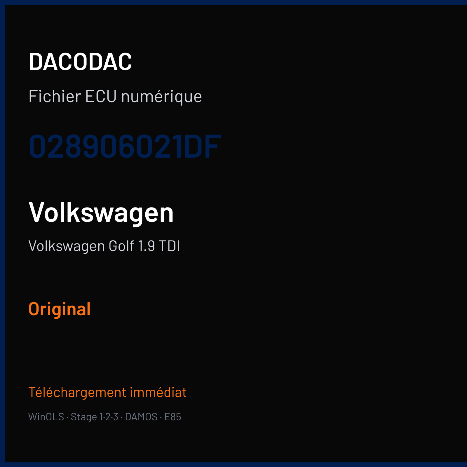 Volkswagen Golf 1.9 TDI — 028906021DF — Original