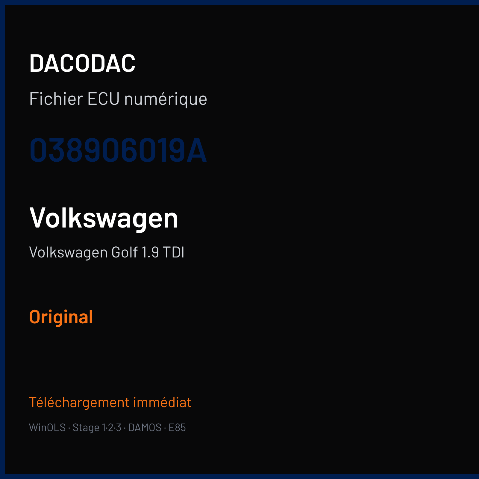 Volkswagen Golf 1.9 TDI — 038906019A — Original