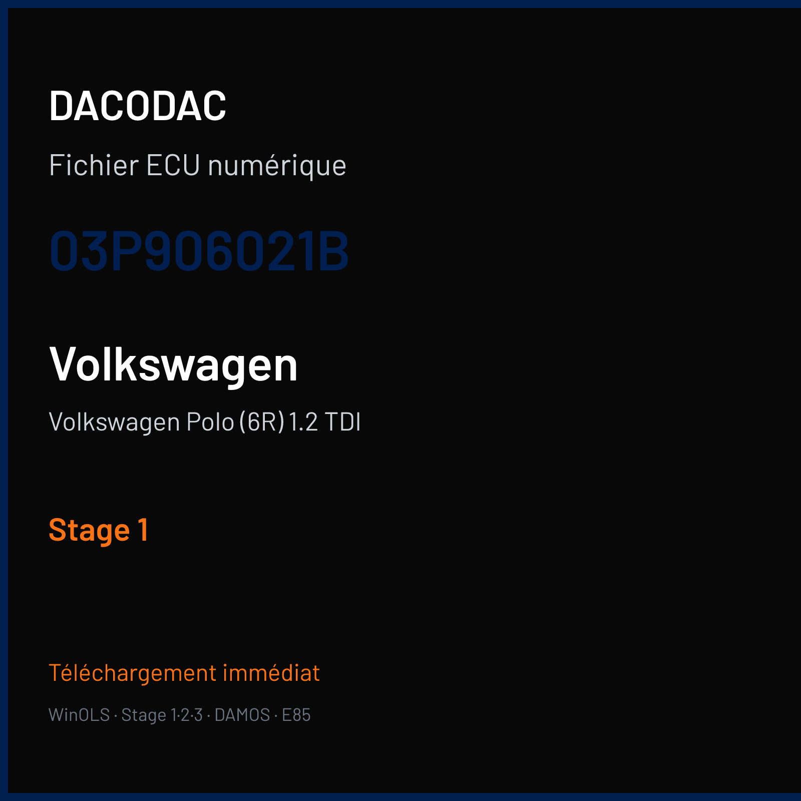 Volkswagen Polo (6R) 1.2 TDI (2011) — 03P906021B — Stage 1