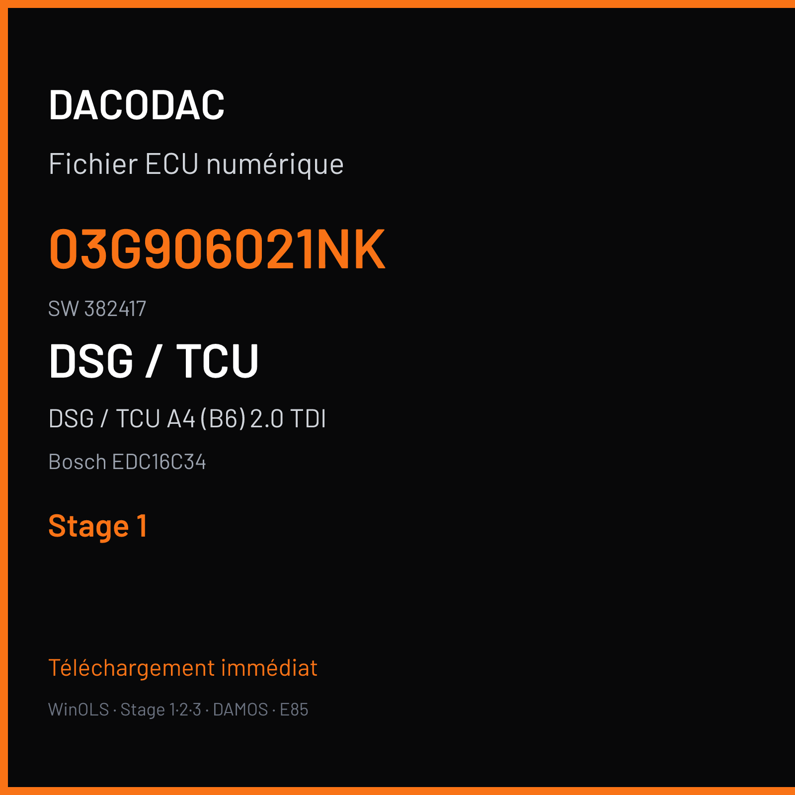 DSG / TCU A4 (B6) 2.0 TDI (2007) — Bosch EDC16C34 — 03G906021NK · 382417 — Stage 1