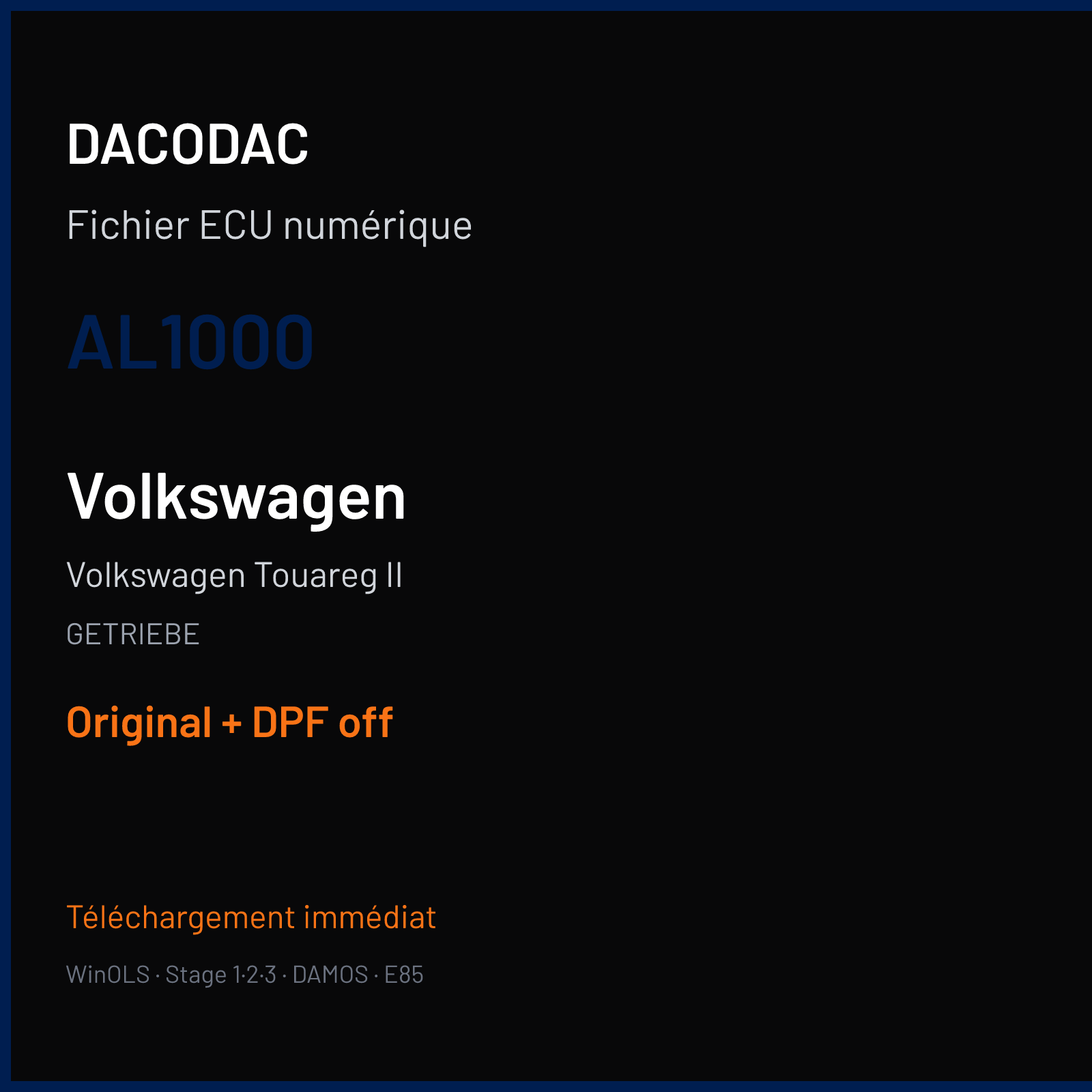 Volkswagen Touareg II (2019) — GETRIEBE — AL1000 — Original + DPF off
