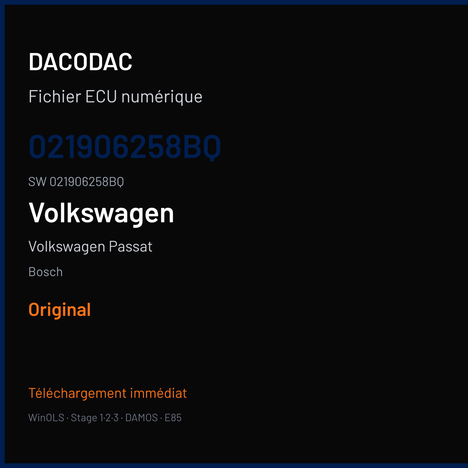 Volkswagen Passat 174 ch — Bosch — 021906258BQ · 021906258BQ · 358018 — Original