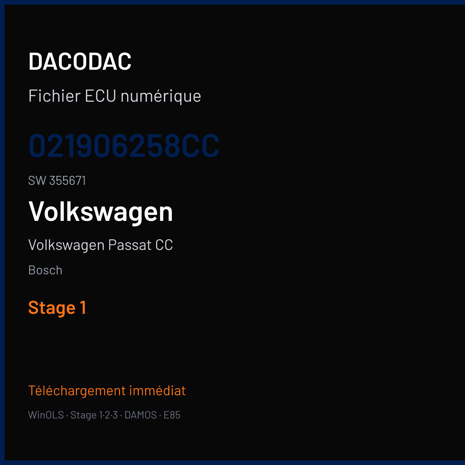 Volkswagen Passat CC — Bosch — 021906258CC · 355671 — Stage 1