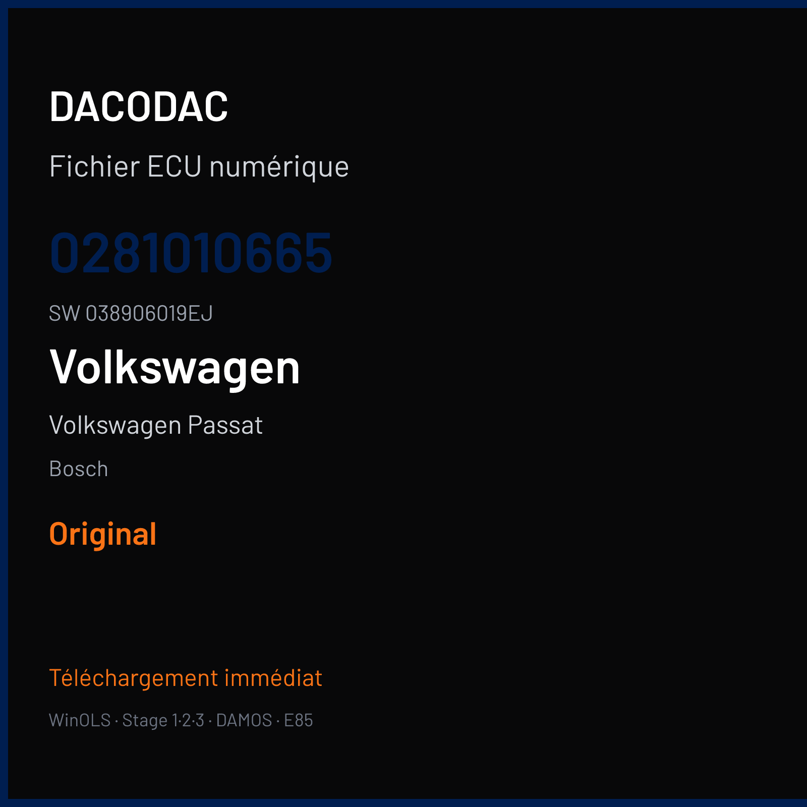 Volkswagen Passat 100 ch — Bosch — 0281010665 · 038906019EJ · 362053 — Original