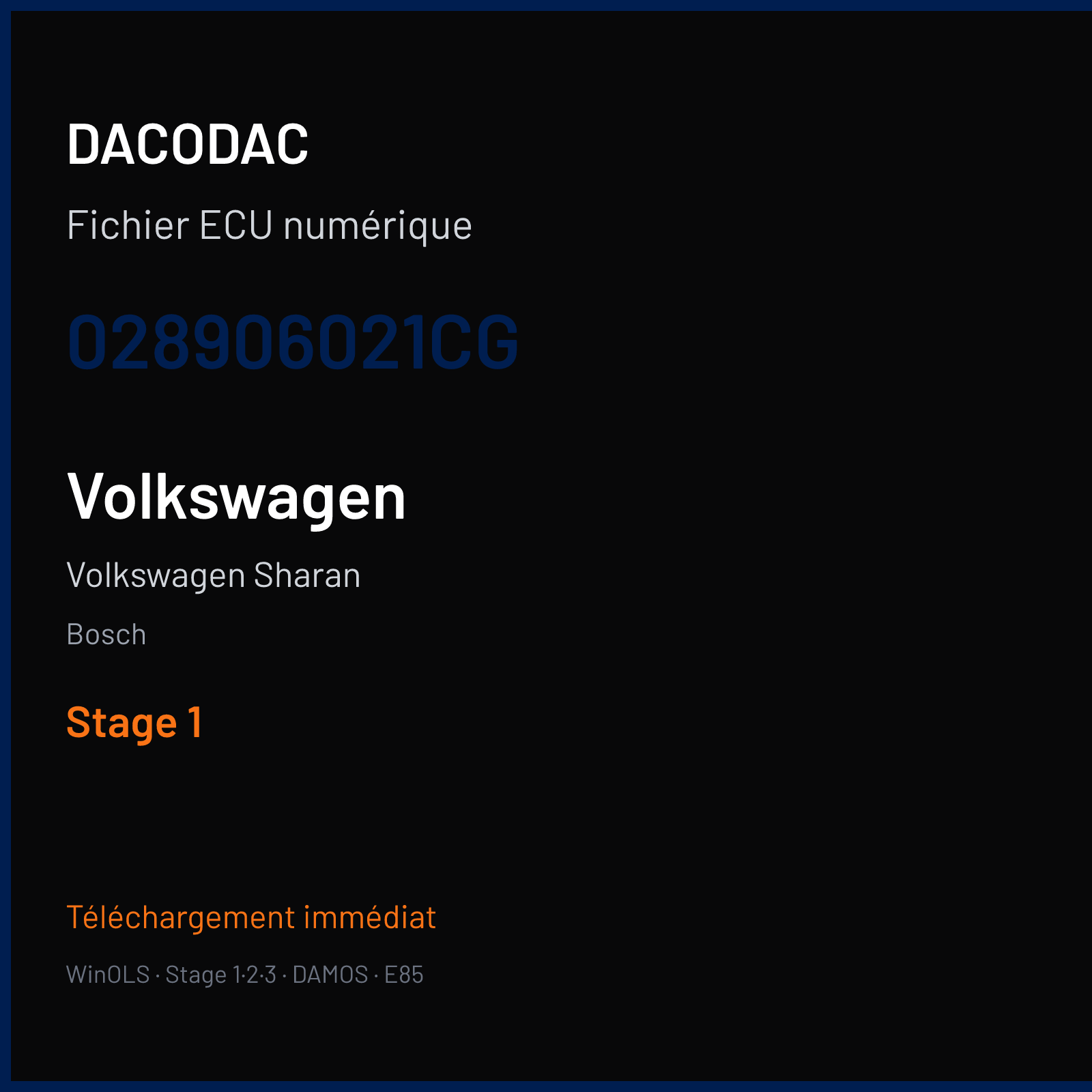 Volkswagen Sharan — Bosch — 028906021CG — Stage 1