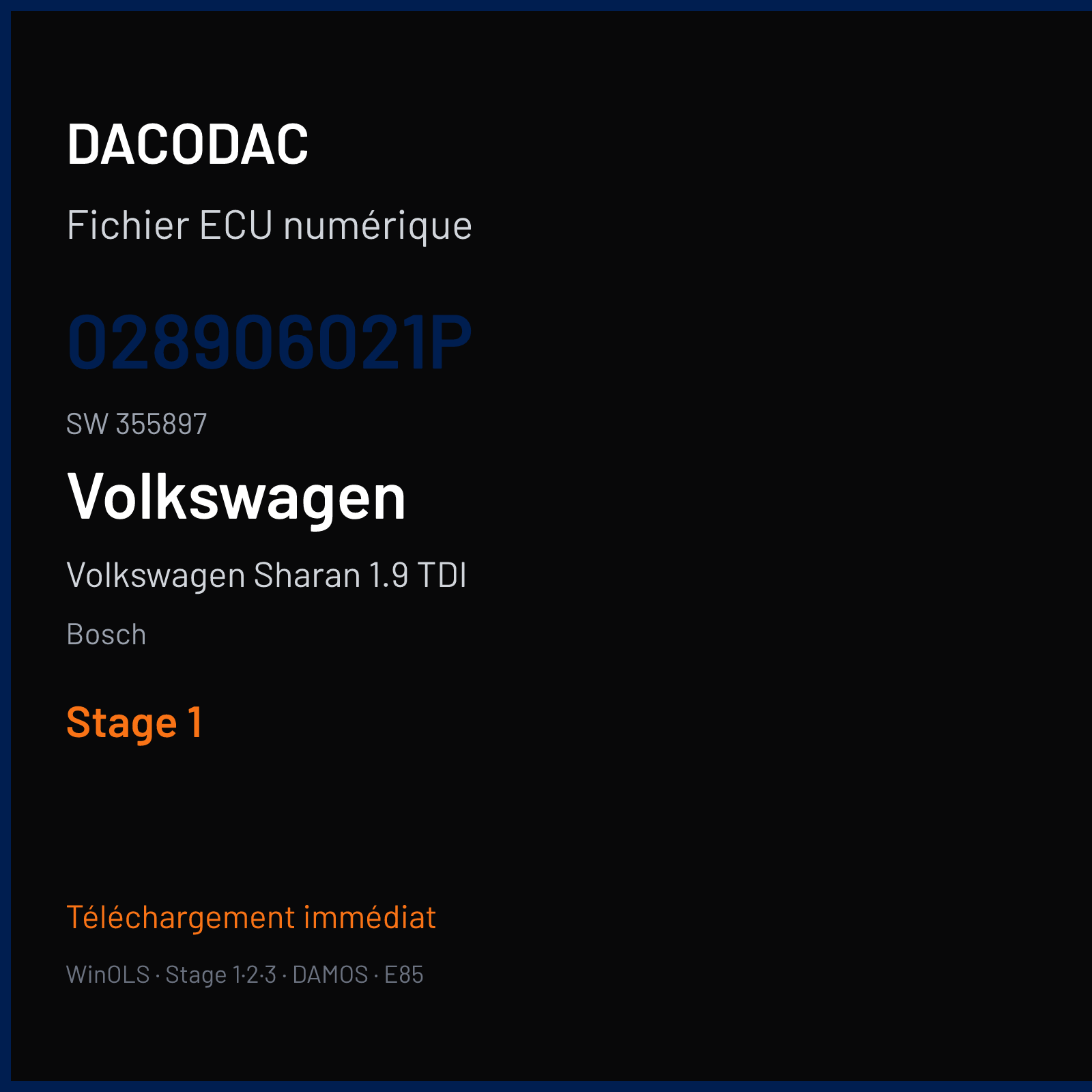 Volkswagen Sharan 1.9 TDI (2004) — Bosch — 028906021P · 355897 — Stage 1