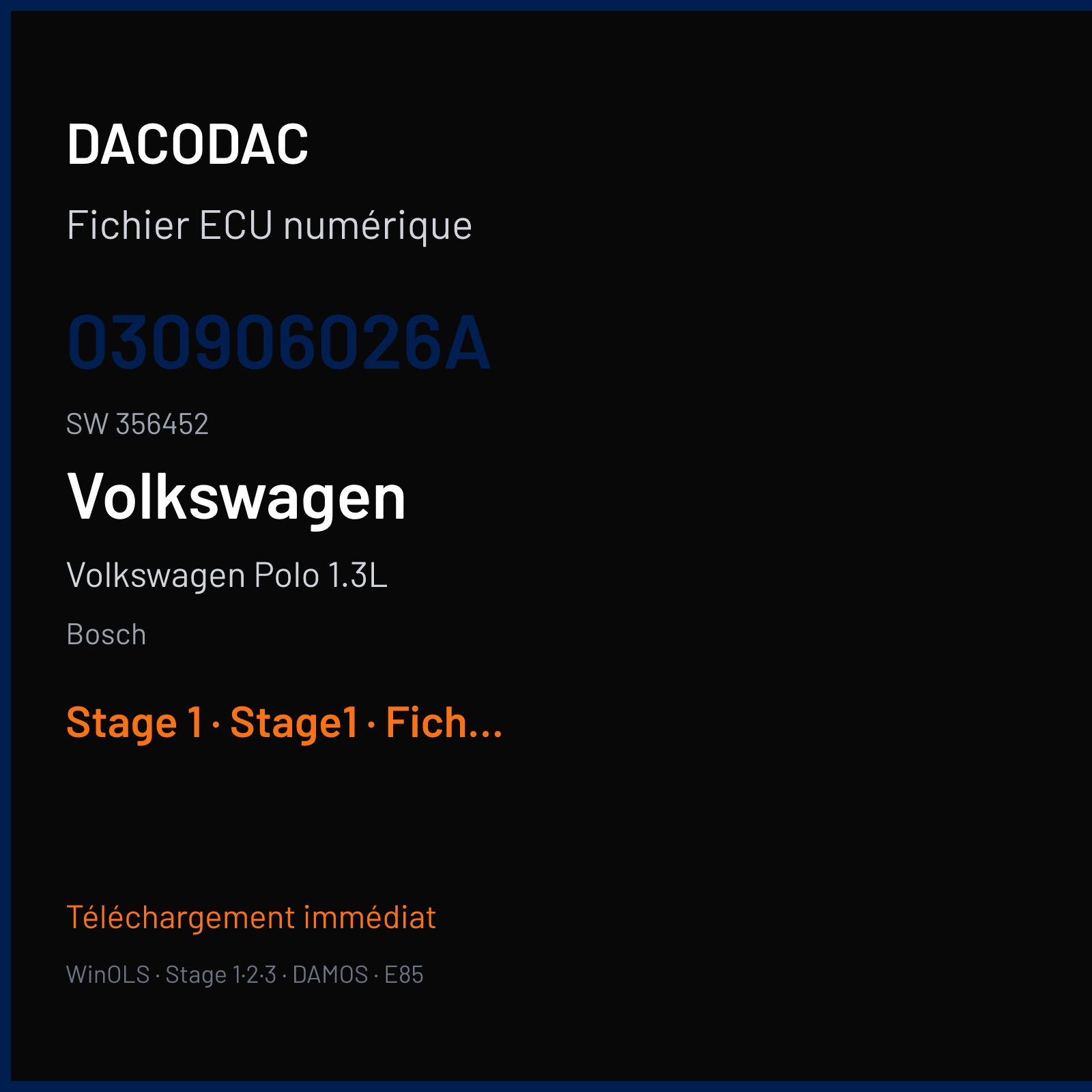 Volkswagen Polo 1.3L (1991) — Bosch — 030906026A · 356452 — Stage 1