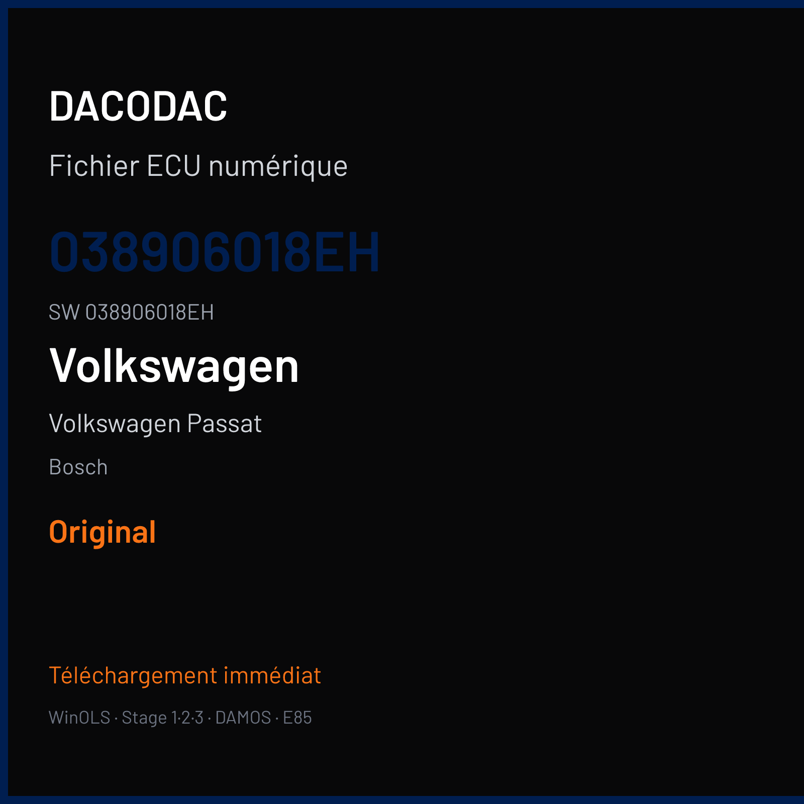 Volkswagen Passat 90 ch — Bosch — 038906018EH · 038906018EH — Original