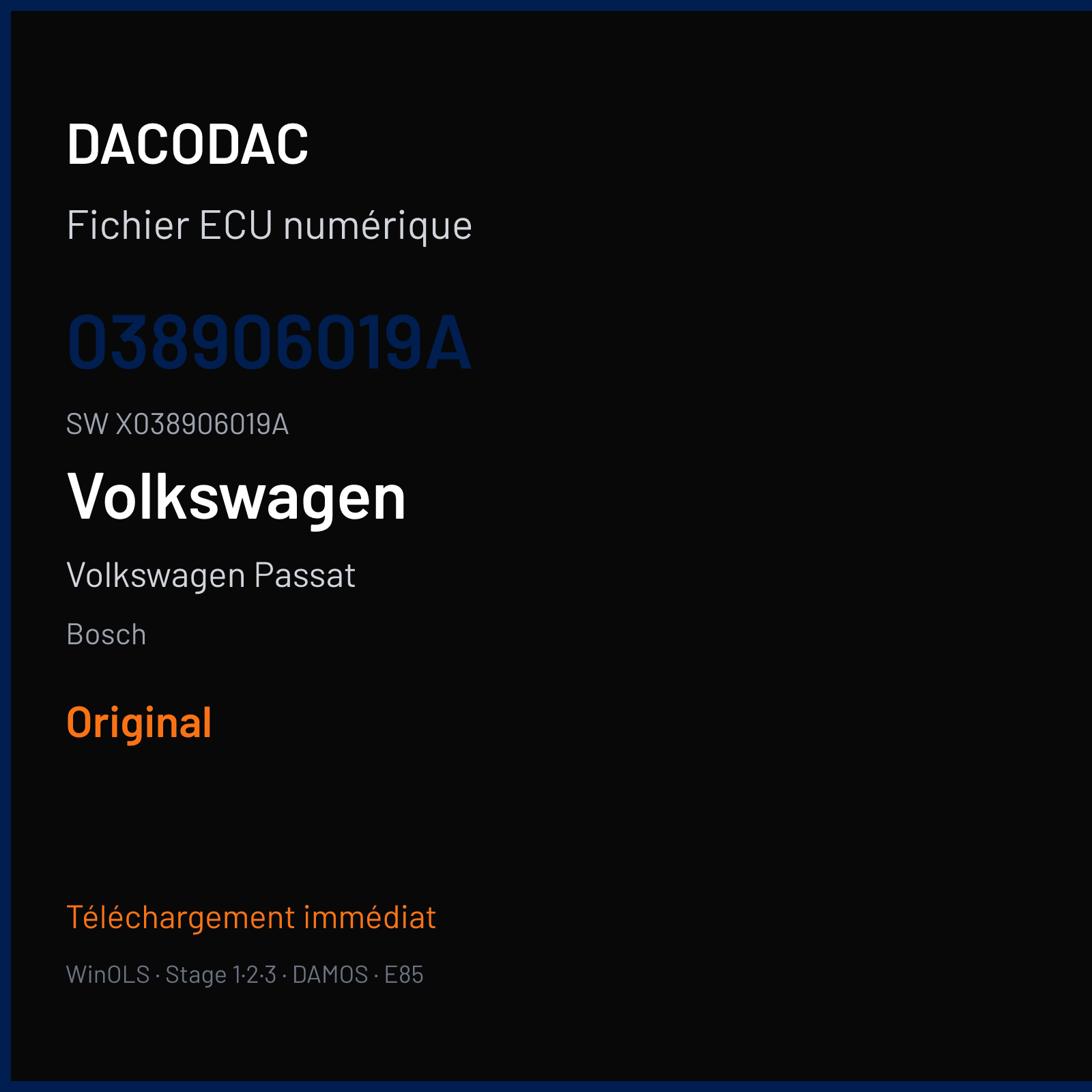 Volkswagen Passat 115 ch — Bosch — 038906019A · X038906019A · 350100 — Original