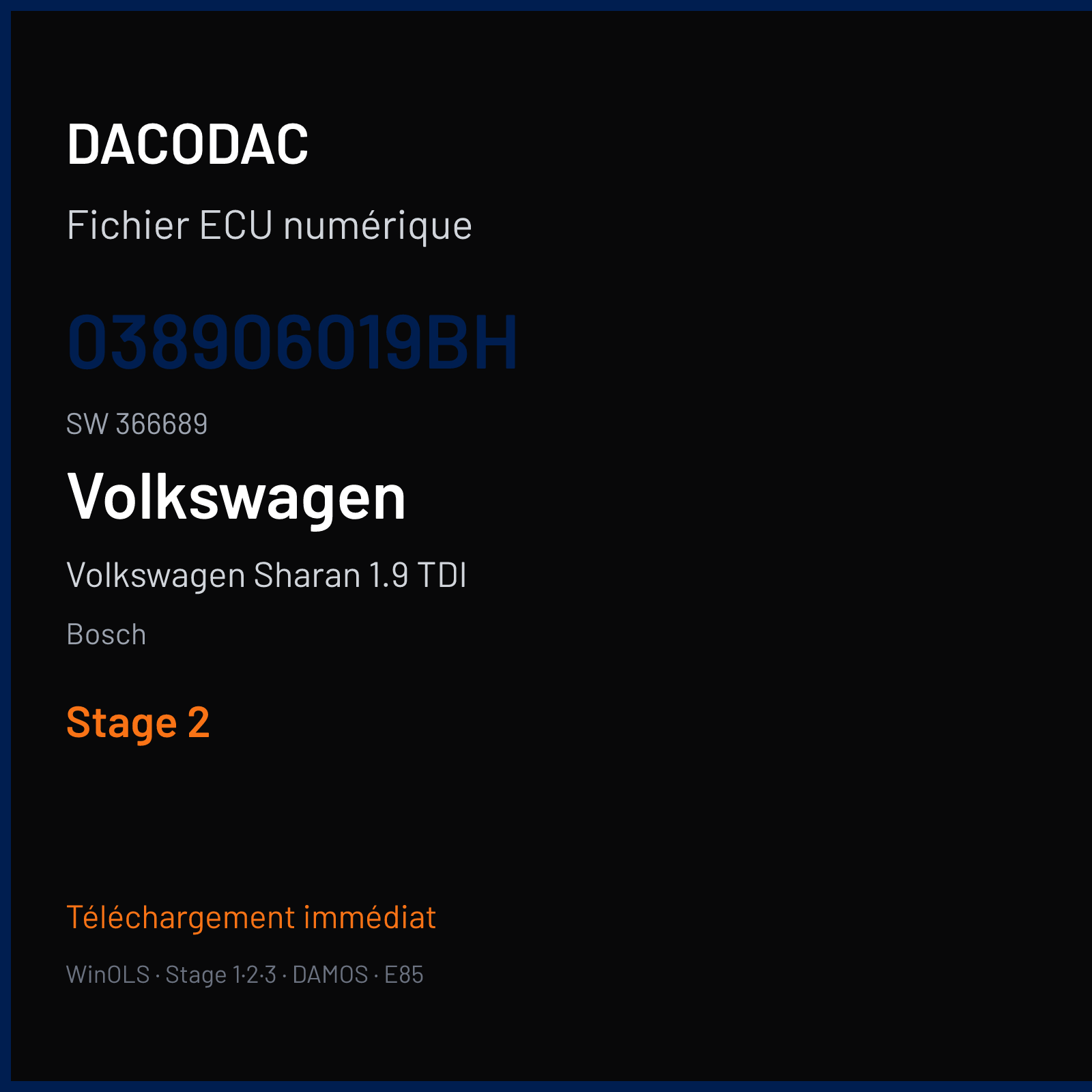 Volkswagen Sharan 1.9 TDI — Bosch — 038906019BH · 366689 — Stage 2