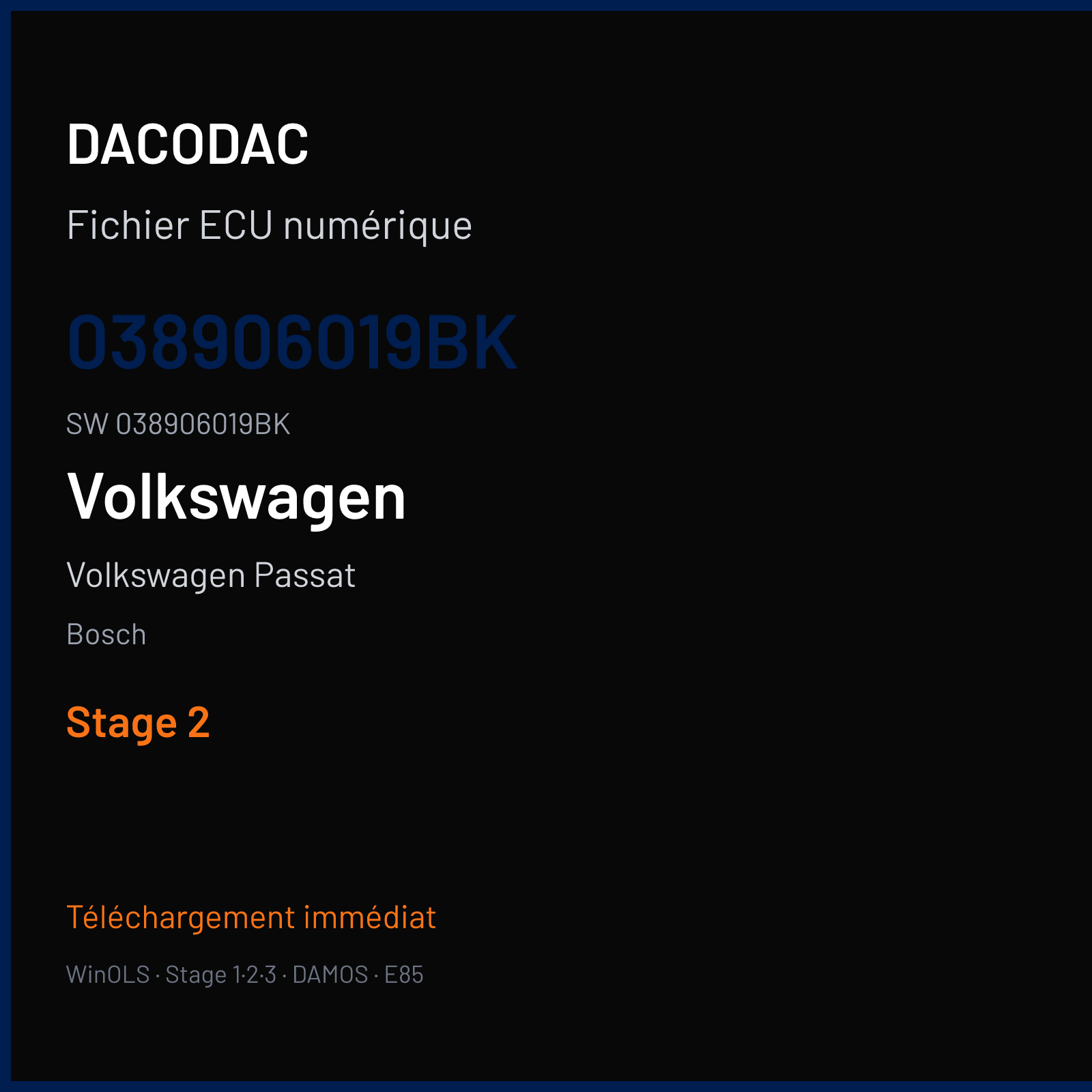 Volkswagen Passat 115 ch — Bosch — 038906019BK · 038906019BK · 352976 — Stage 2