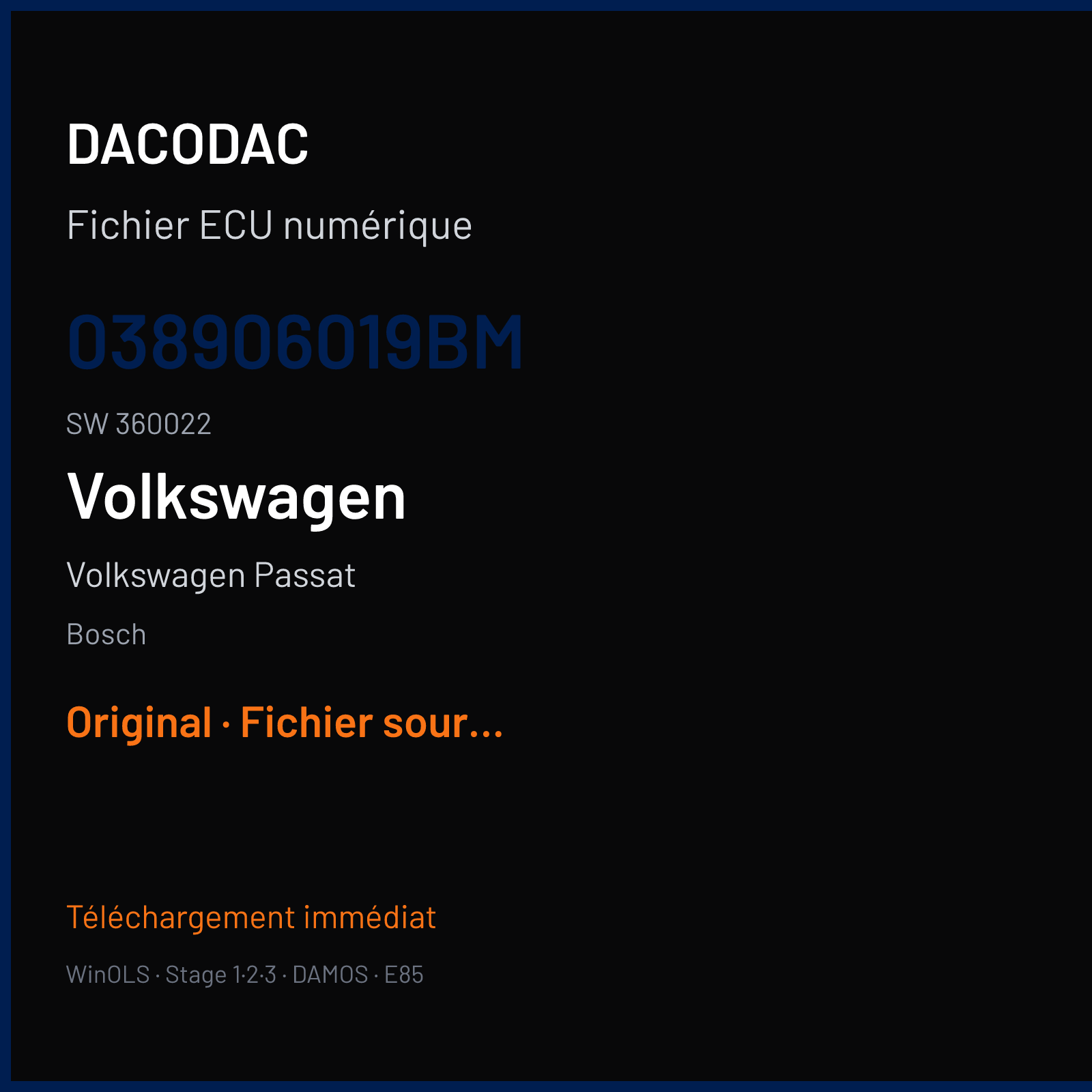 Volkswagen Passat — Bosch — 038906019BM · 360022 — Original
