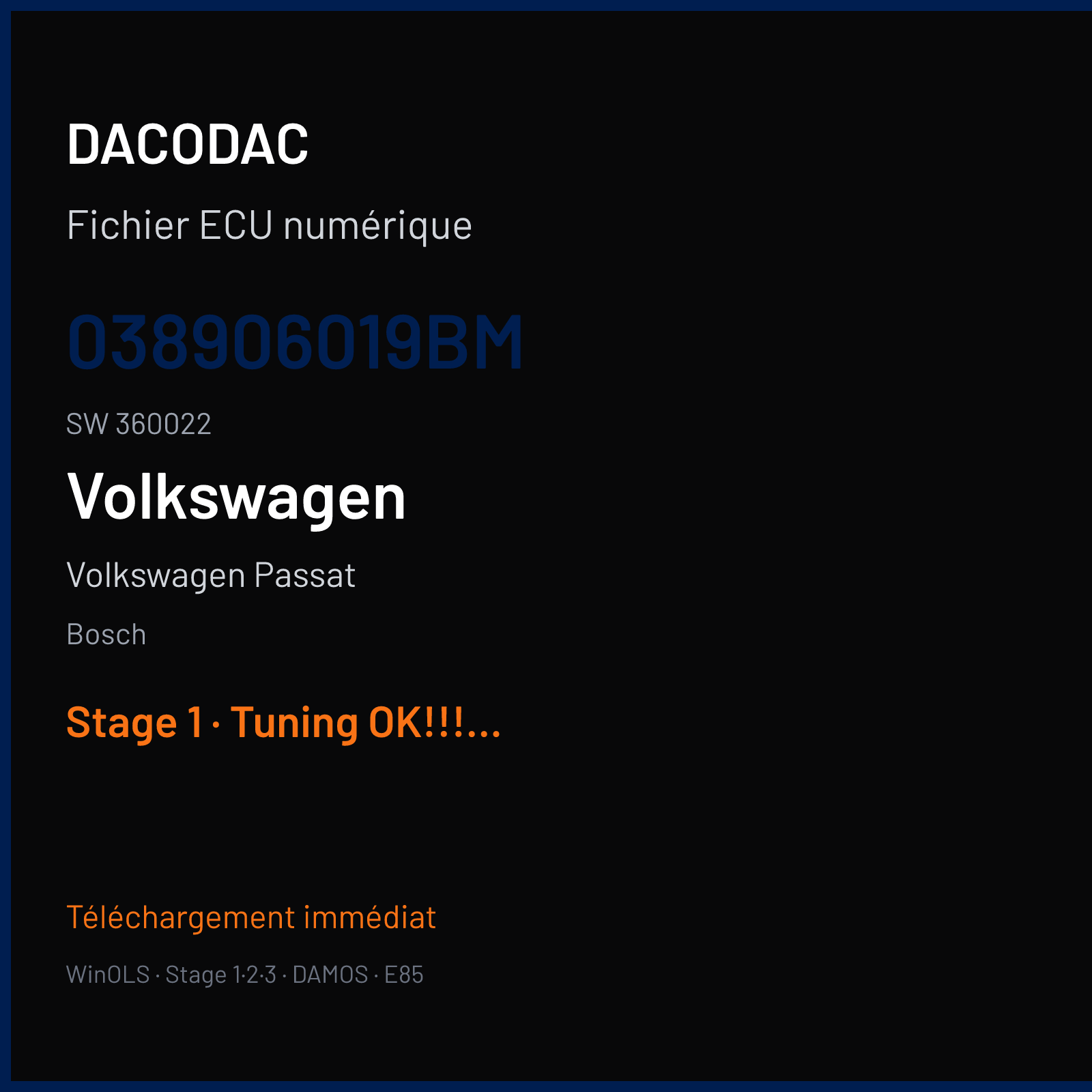 Volkswagen Passat — Bosch — 038906019BM · 360022 — Stage 1