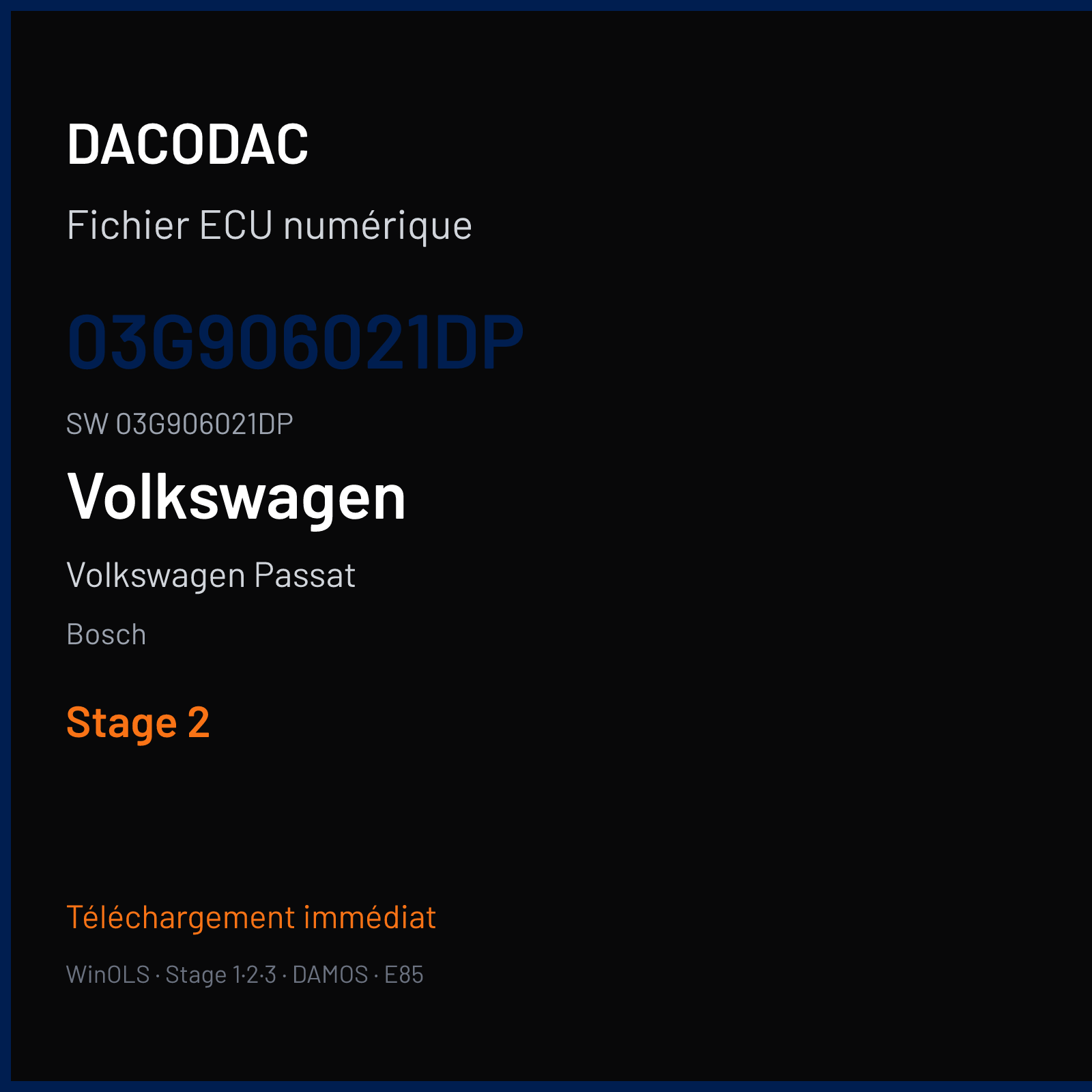 Volkswagen Passat 105 ch — Bosch — 03G906021DP · 03G906021DP · 377575 — Stage 2