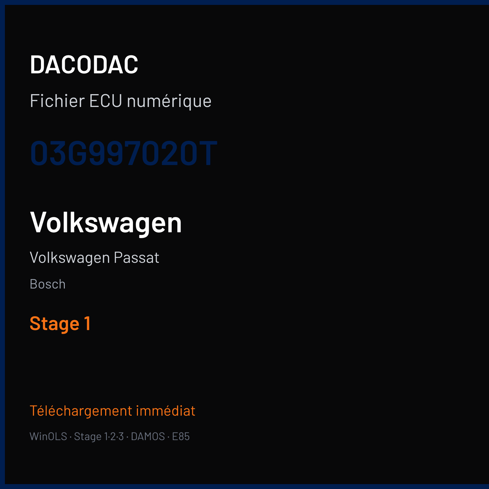 Volkswagen Passat — Bosch — 03G997020T — Stage 1