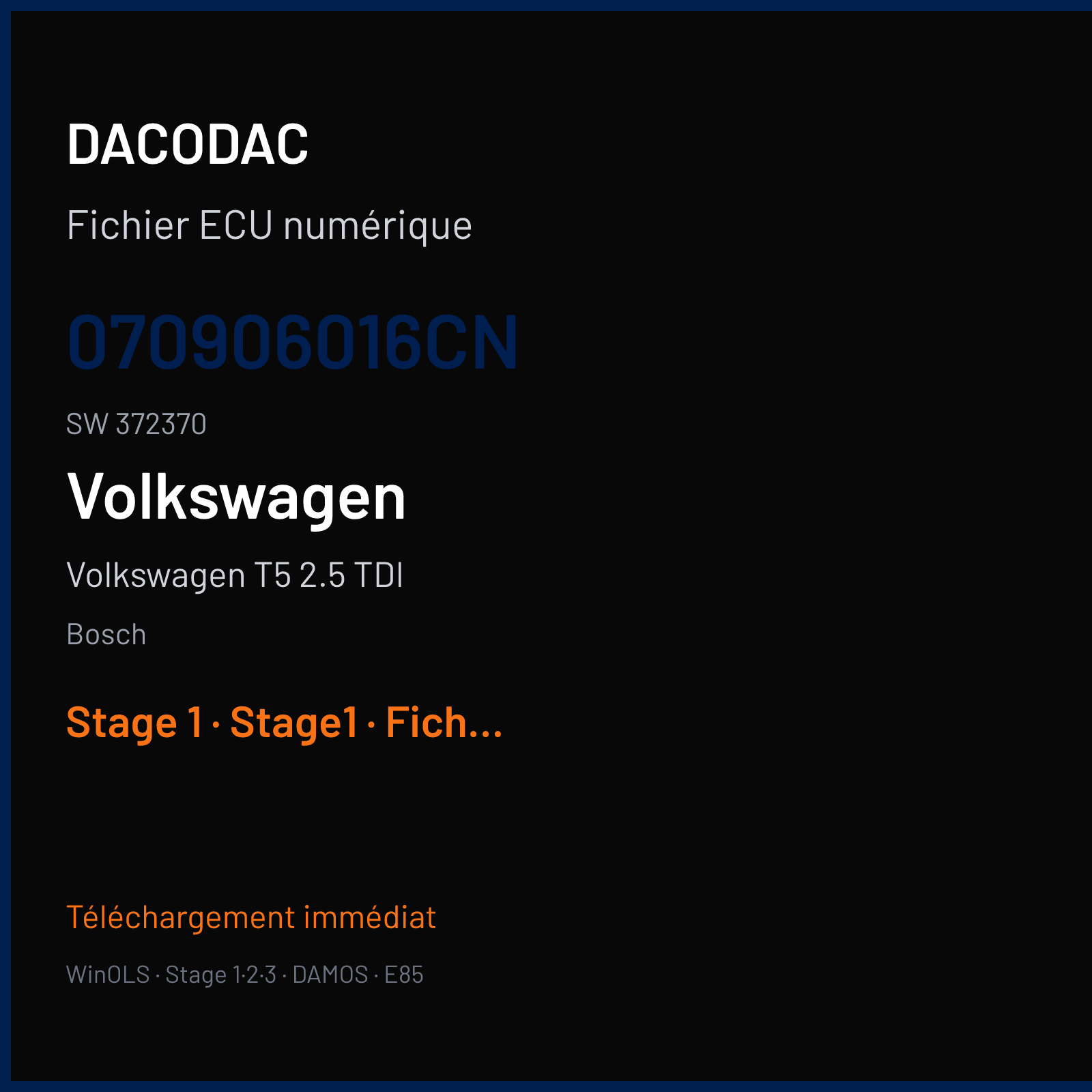 Volkswagen T5 2.5 TDI — Bosch — 070906016CN · 372370 — Stage 1