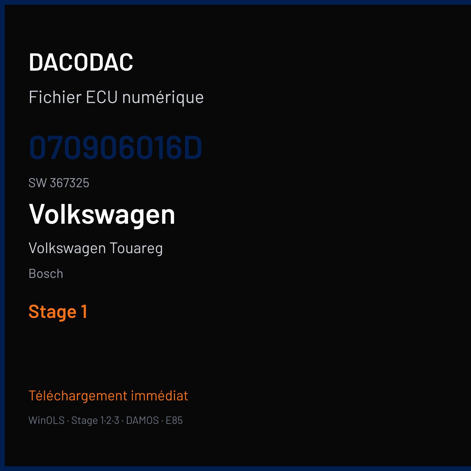 Volkswagen Touareg (2003) — Bosch — 070906016D · 367325 — Stage 1