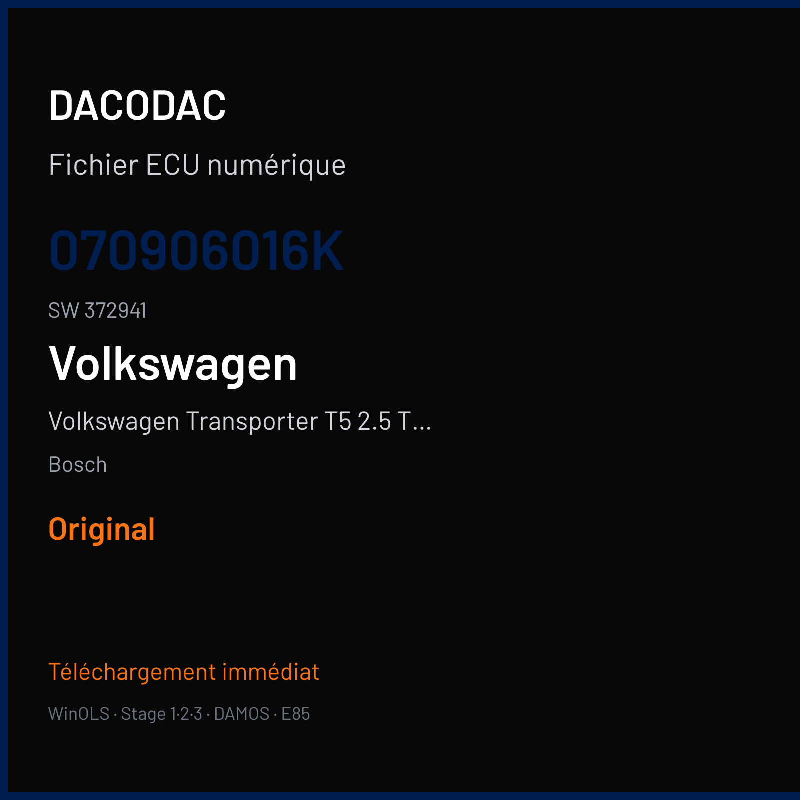 Volkswagen Transporter T5 2.5 TDI (2004) — Bosch — 070906016K · 372941 — Original