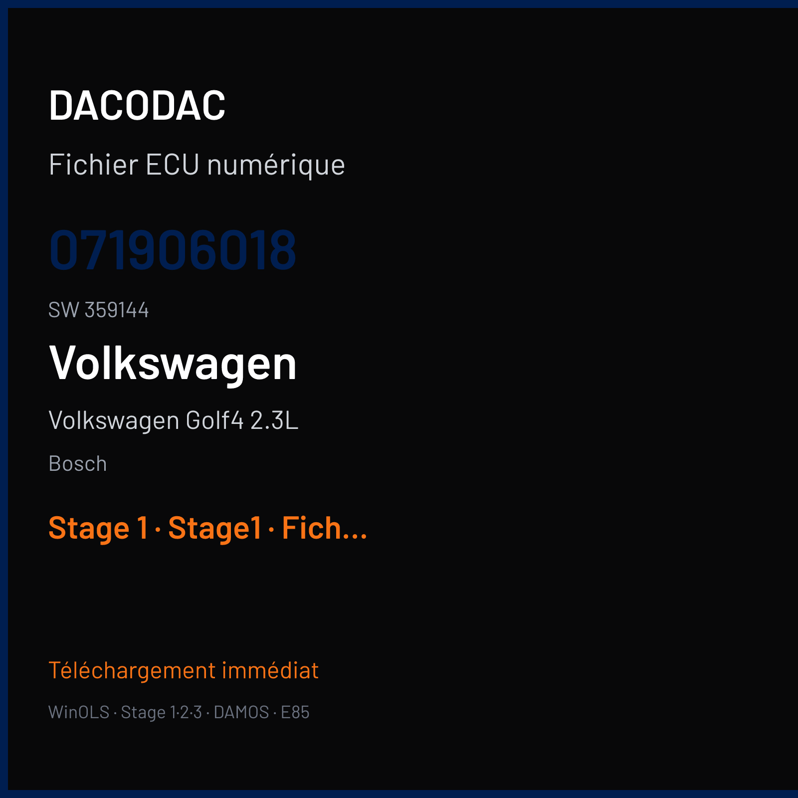 Volkswagen Golf4 2.3L (1998) — Bosch — 071906018 · 359144 — Stage 1