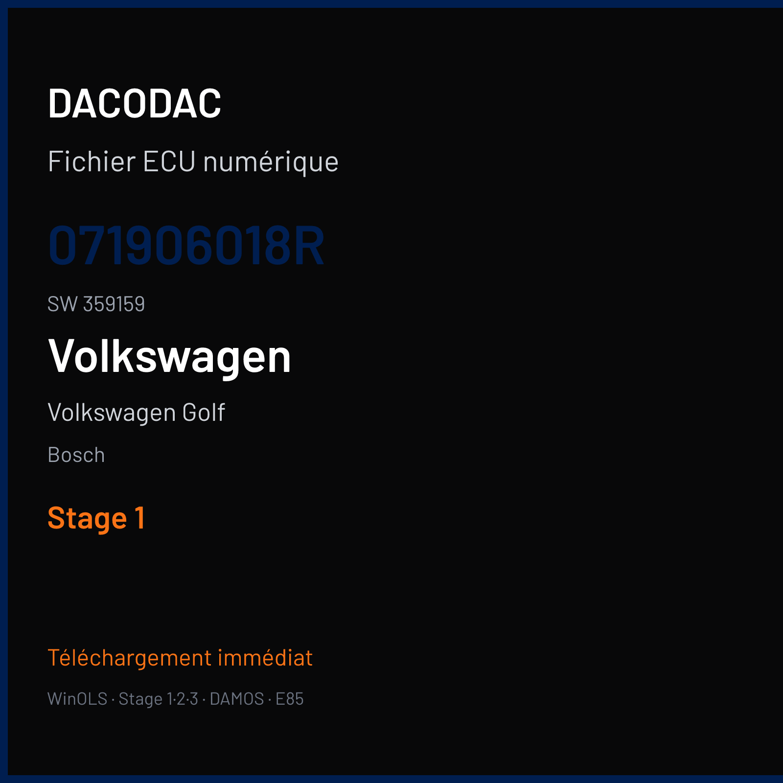 Volkswagen Golf — Bosch — 071906018R · 359159 — Stage 1
