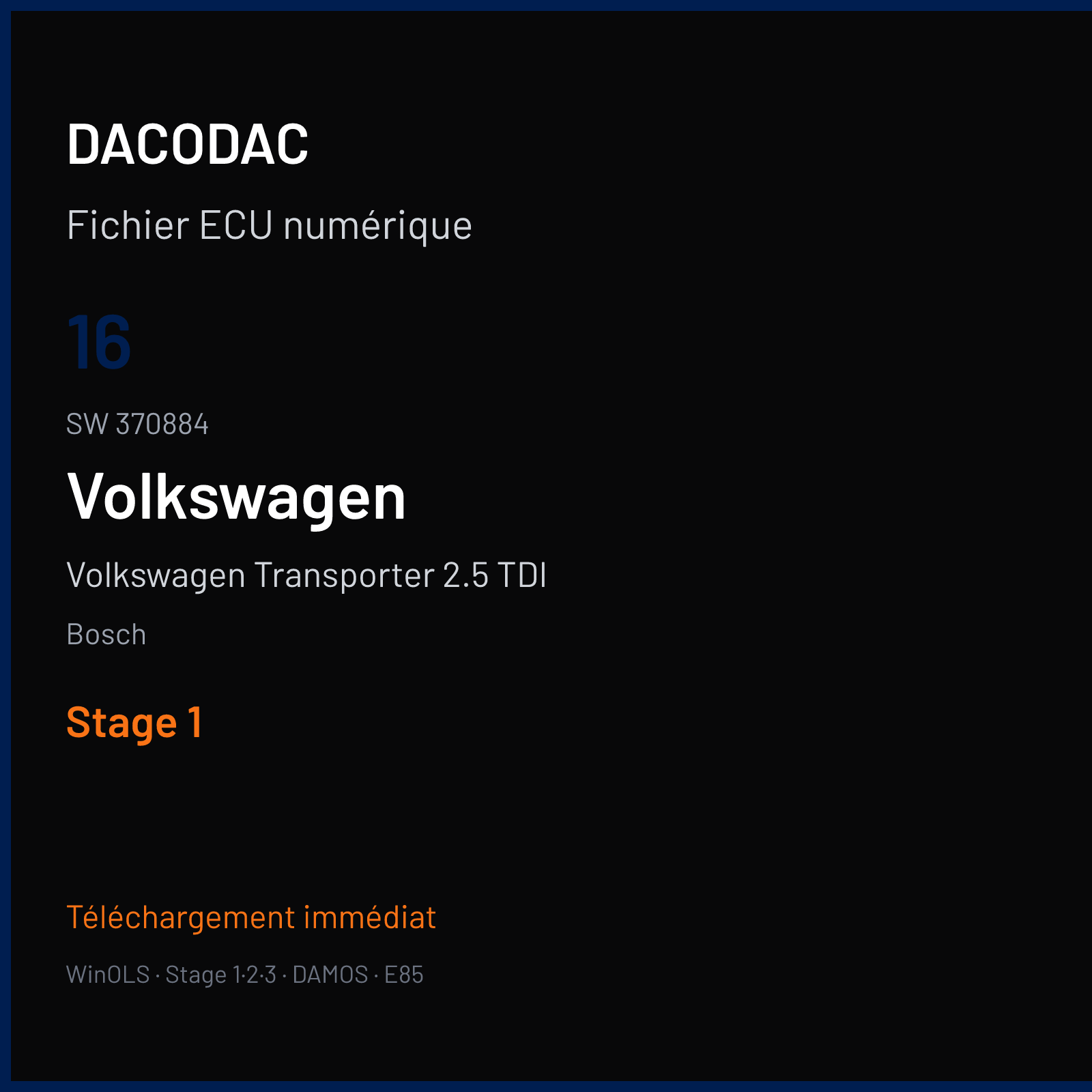 Volkswagen Transporter 2.5 TDI (2004) — Bosch — 16 · 370884 — Stage 1