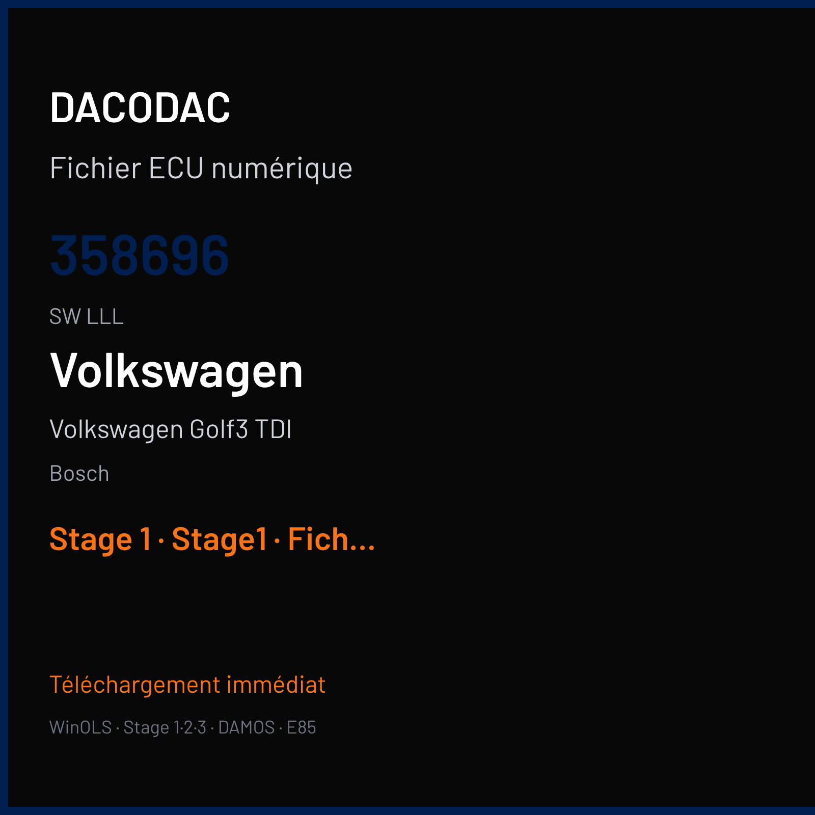 Volkswagen Golf3 TDI (2004) — Bosch — 358696 · LLL — Stage 1