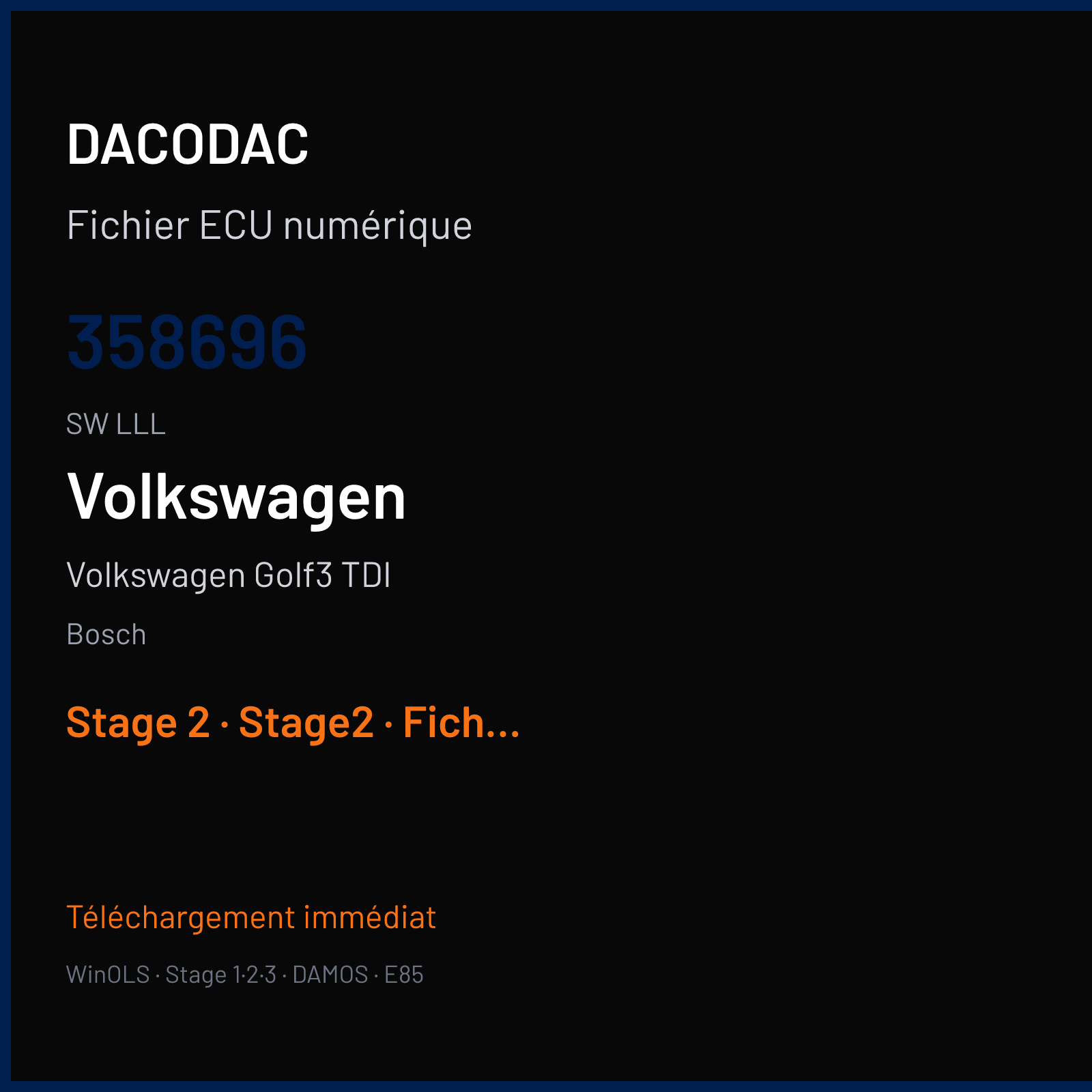 Volkswagen Golf3 TDI (2004) — Bosch — 358696 · LLL — Stage 2