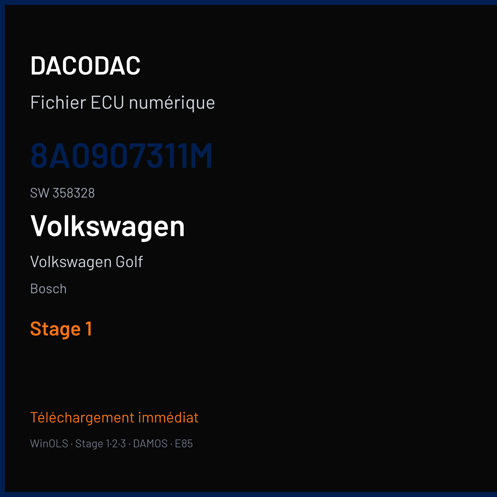 Volkswagen Golf (1993) — Bosch — 8A0907311M · 358328 — Stage 1
