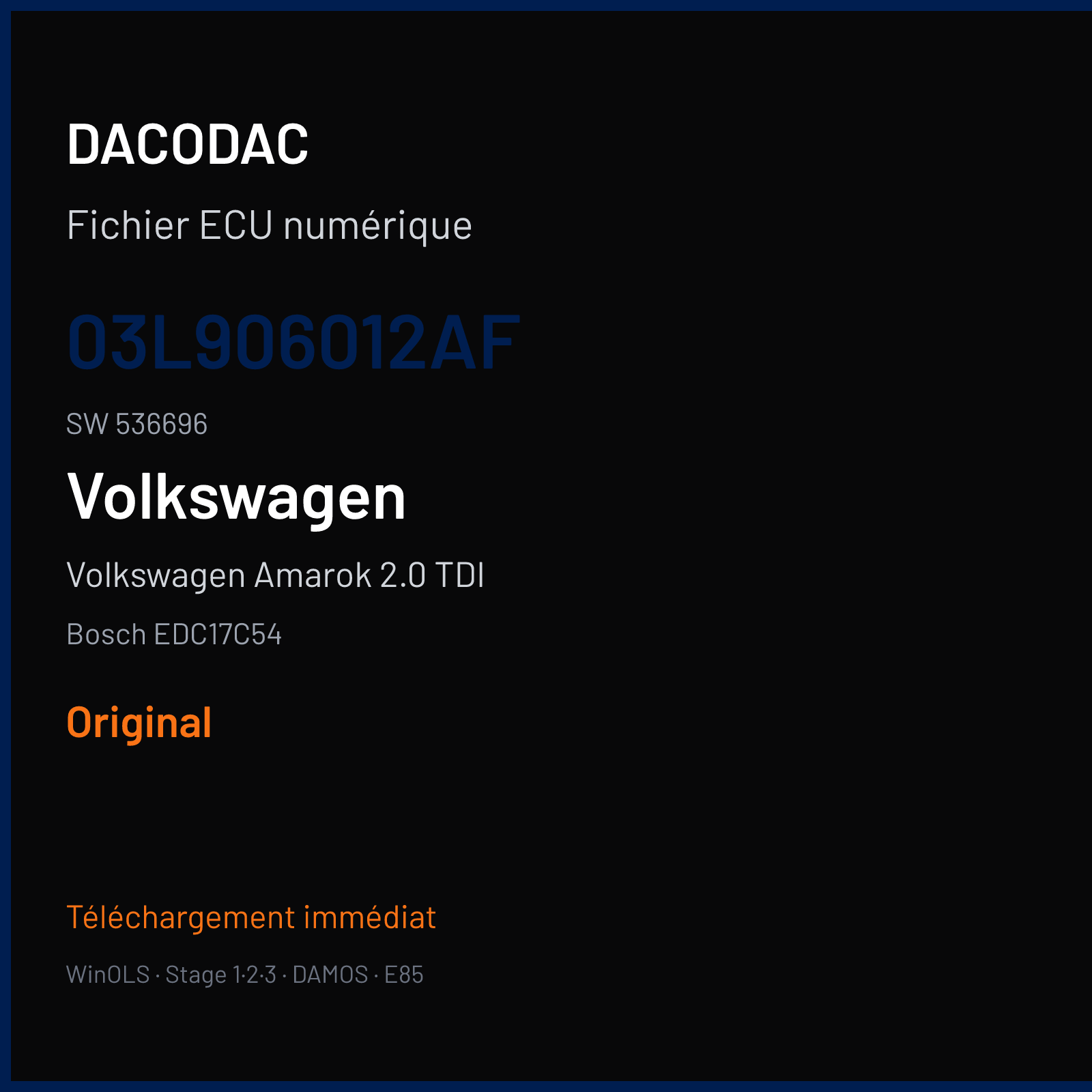 Volkswagen Amarok 2.0 TDI — Bosch EDC17C54 — 03L906012AF · 536696 — Original