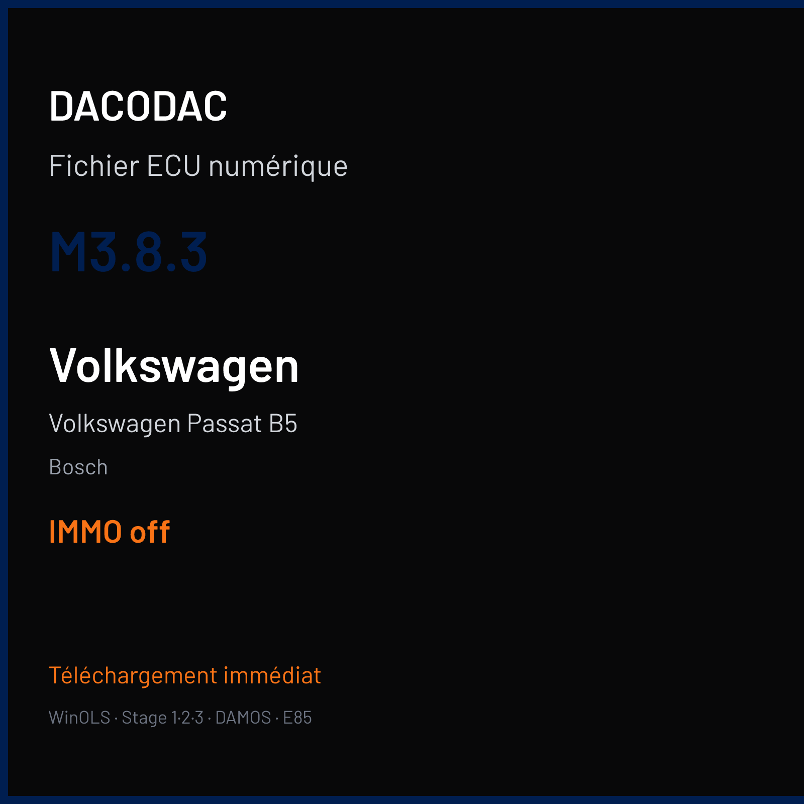 Volkswagen Passat B5 — Bosch — M3.8.3 — IMMO off