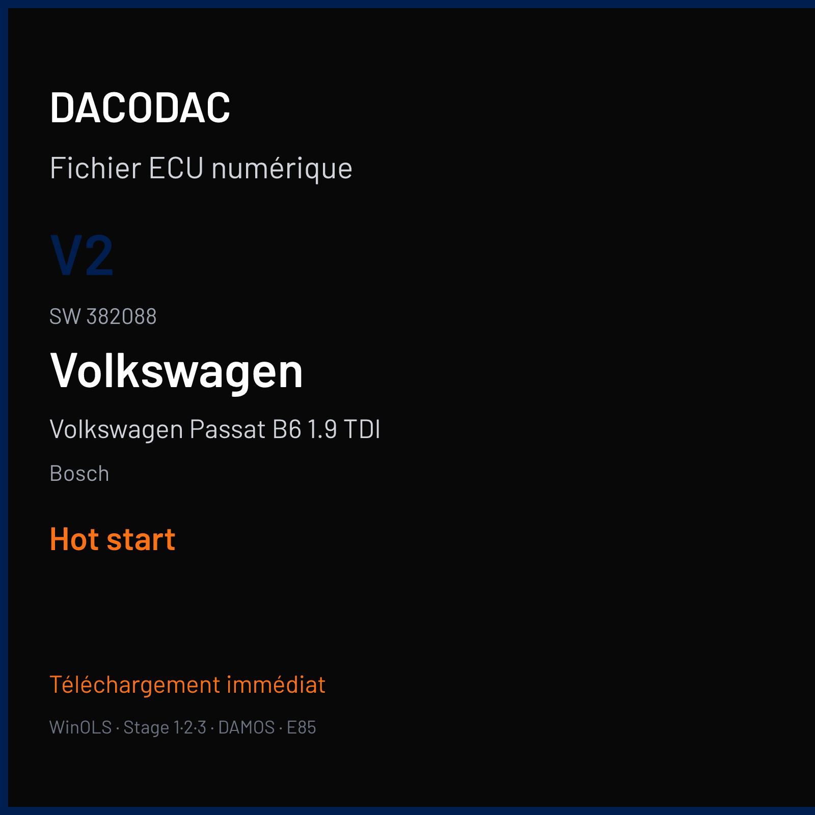 Volkswagen Passat B6 1.9 TDI (2006) — Bosch — V2 · 382088 — Hot start